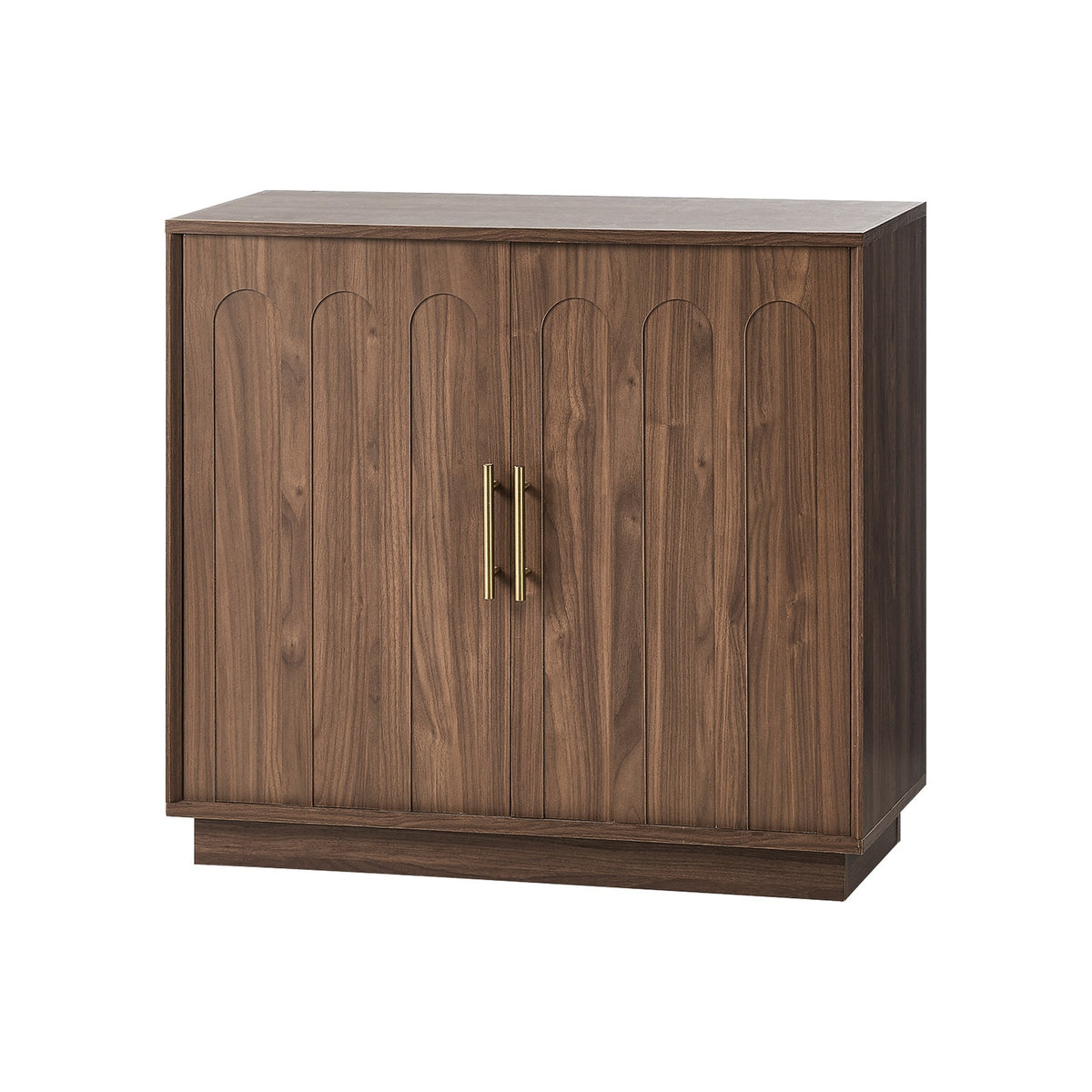 Oikiture Buffet Sideboard Storage Cabinet 2 Door Cupboard Hallway Table Walnut