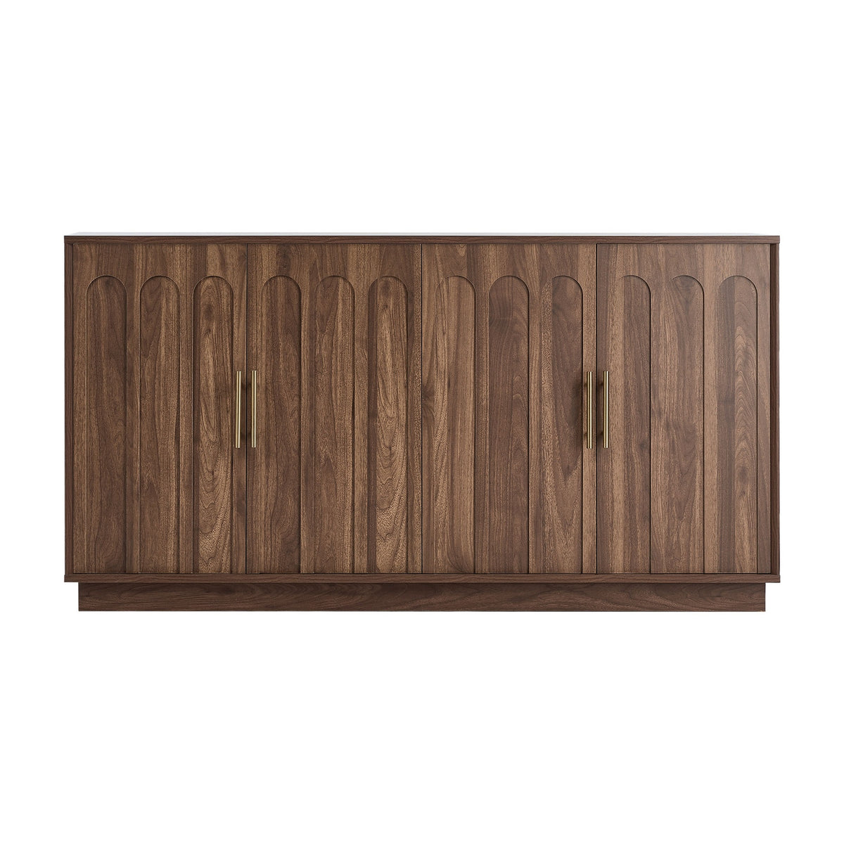 Oikiture 140cm Buffet Sideboard Storage Cabinet Cupboard Hallway Table Walnut