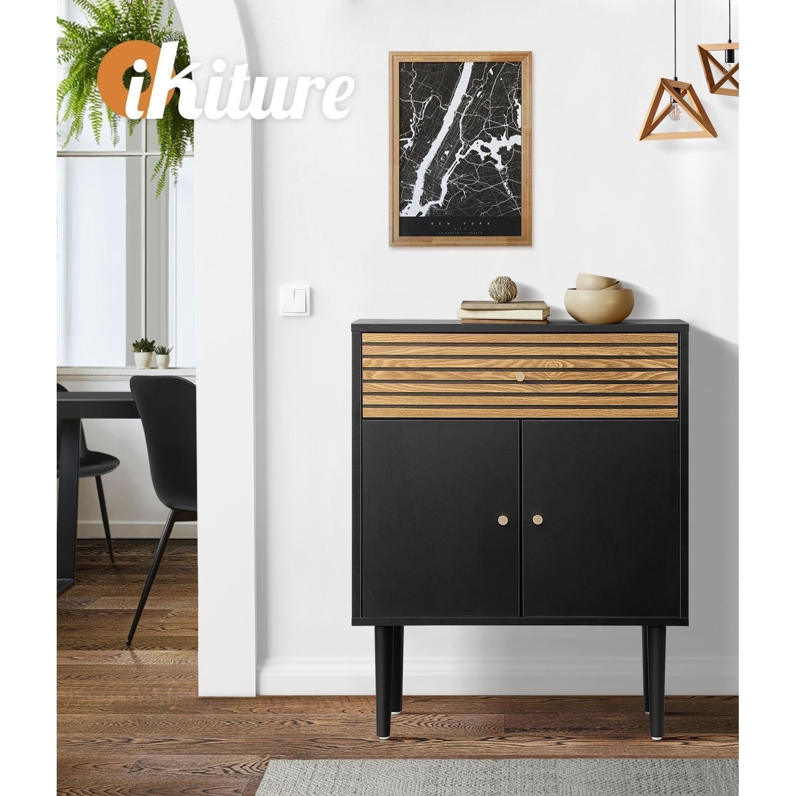 Oikiture 2x Sideboard Buffet Storage Cabinet Hallway Kitchen Cupboard Drawers - Sunyee