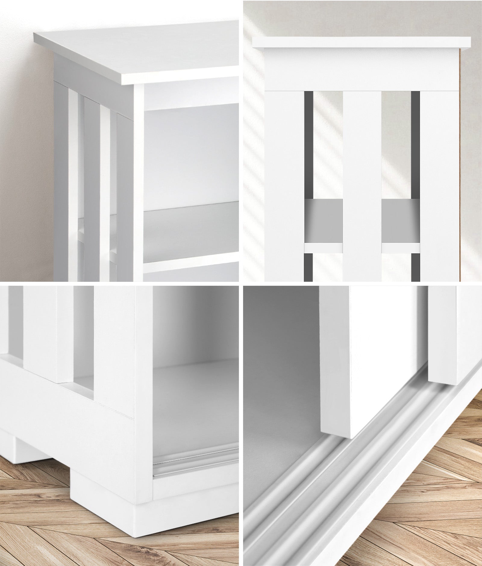 Oikiture Buffet Sideboard Cabinet Doors Storage Kitchen Cupboard Hallway Table