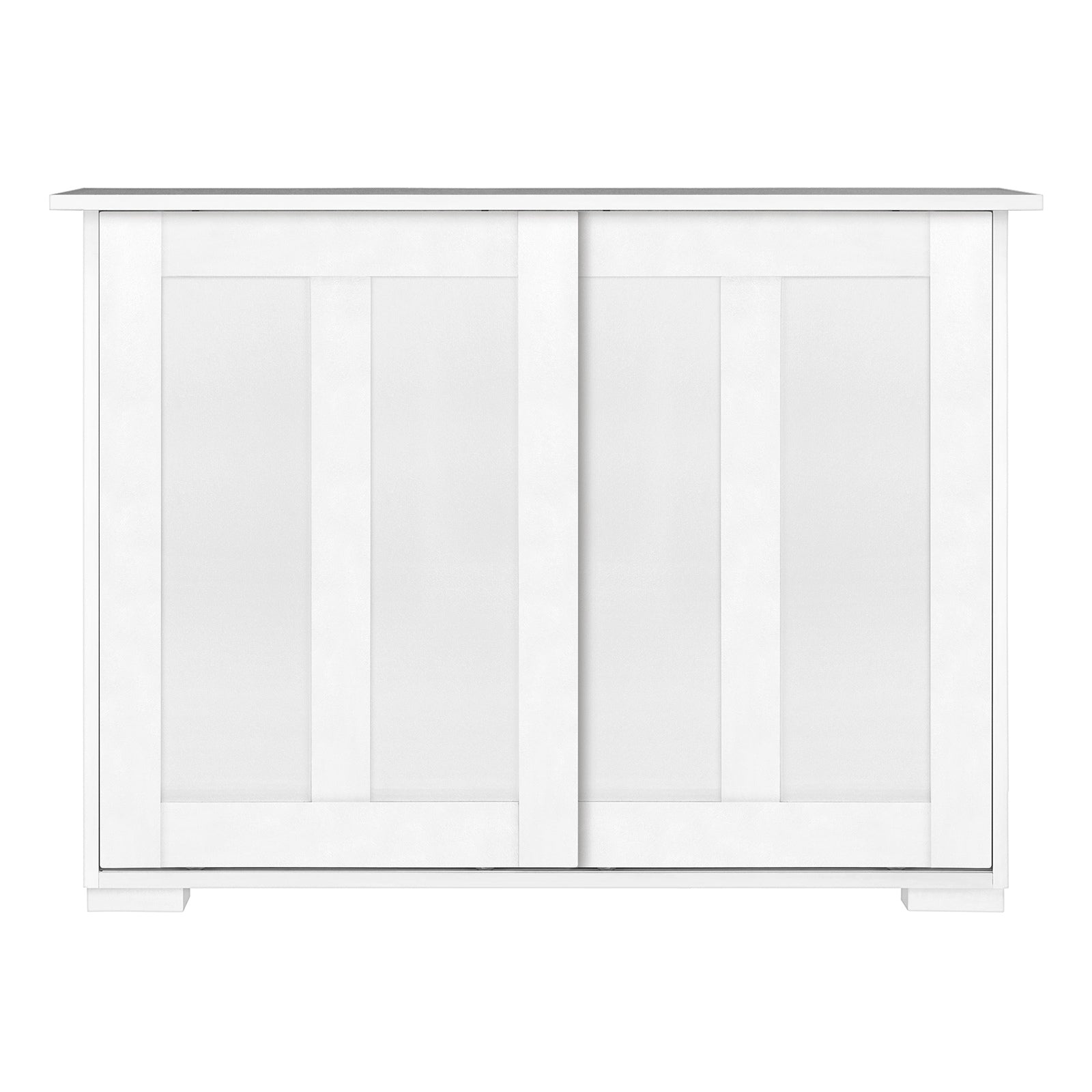 Oikiture Buffet Sideboard Cabinet Doors Storage Cupboard Hallway Table White - Sunyee