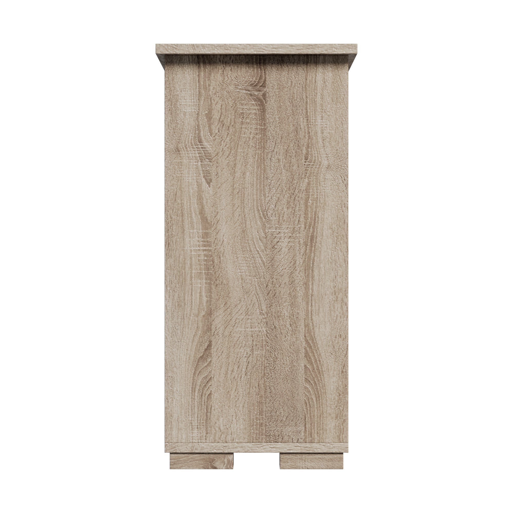 Oikiture Sideboard Buffet Cupboard Cabinet Glass Sliding Door Storage Natural