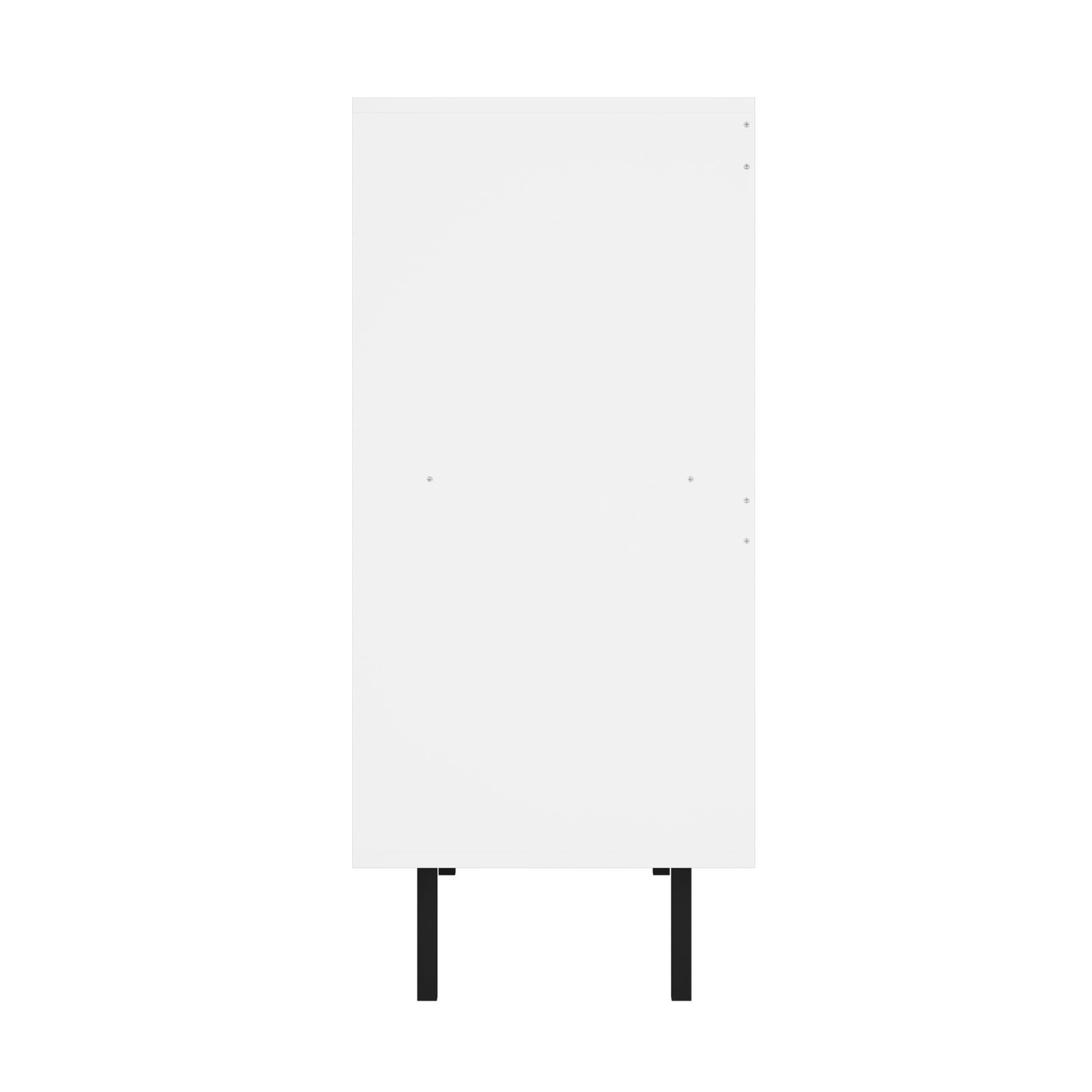 Oikiture Sideboard Buffet Storage Cabinet Tempered Glass Door 2 Drawers White - Sunyee