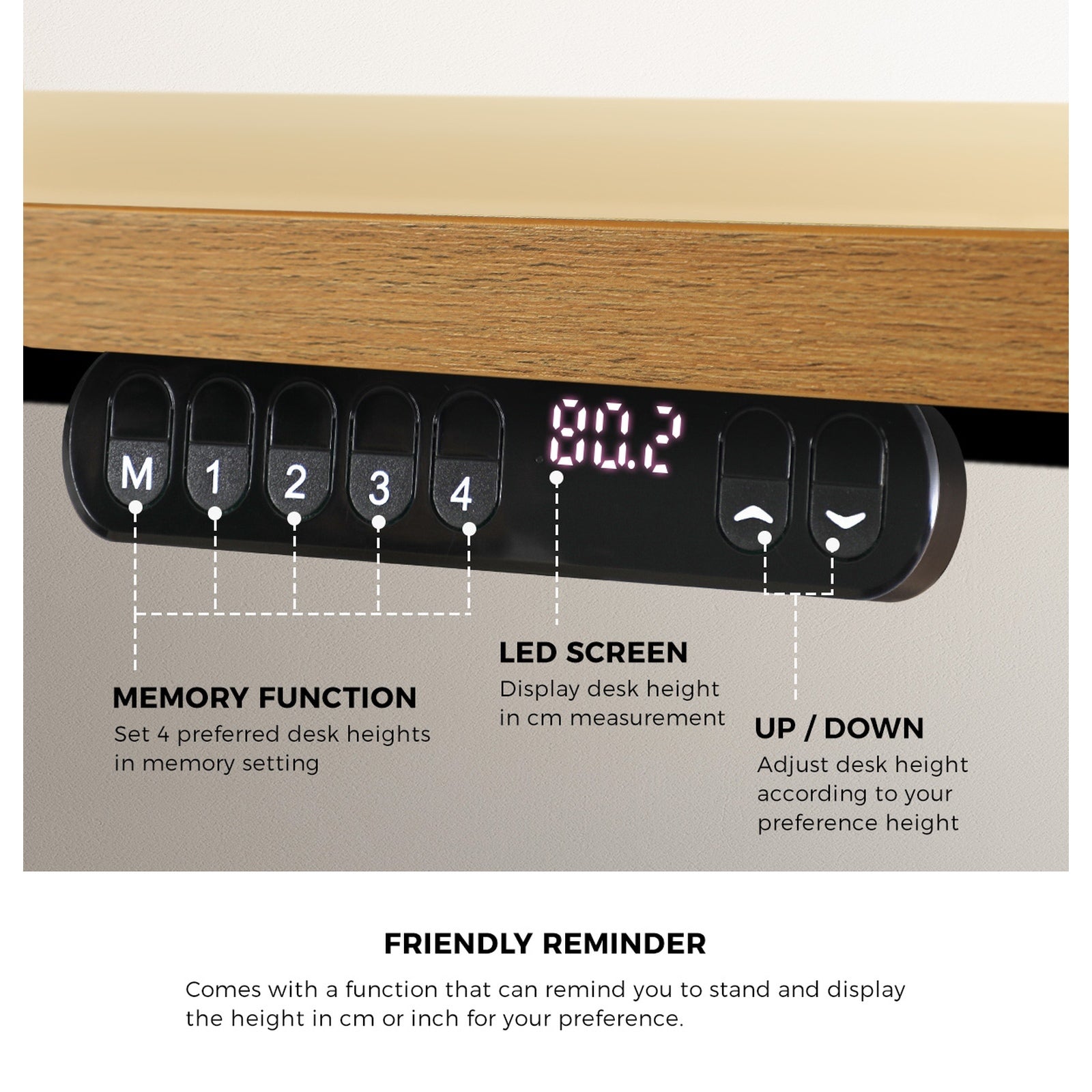 Oikiture 120CM Electric Standing Desk with Drawer Height Adjustable Black & Oak - Sunyee
