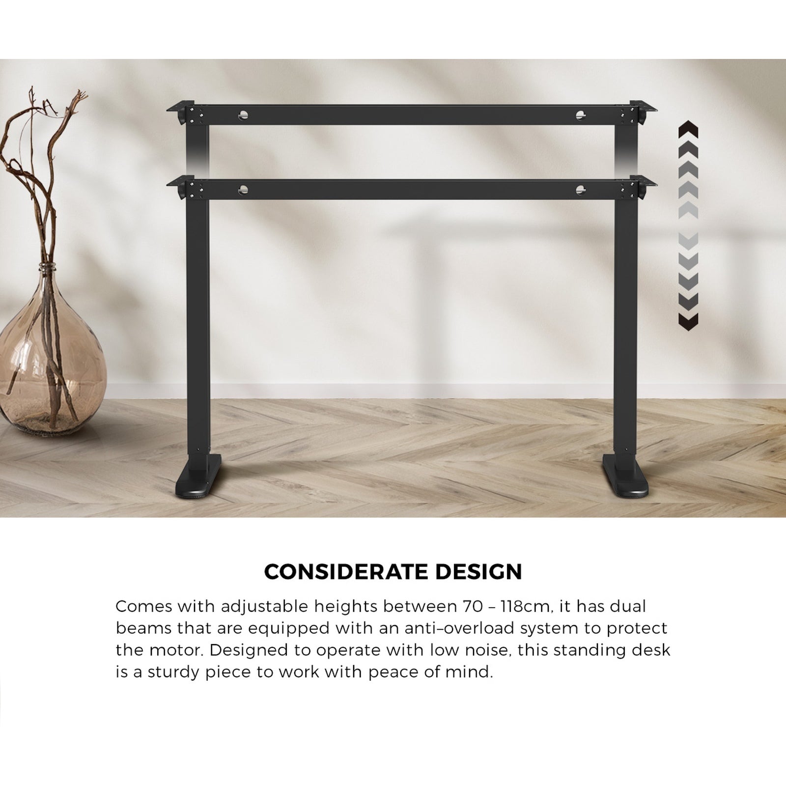 Oikiture 120CM Electric Standing Desk with Drawer Height Adjustable Black & Oak - Sunyee