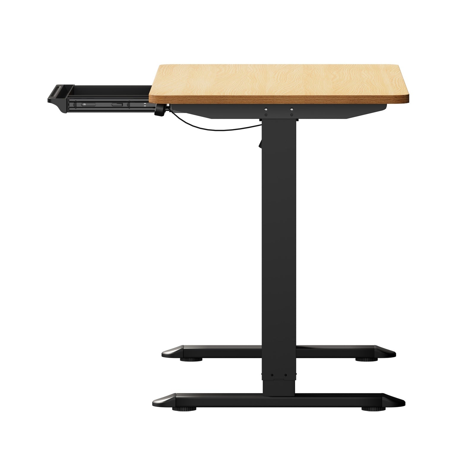 Oikiture 120CM Electric Standing Desk with Drawer Height Adjustable Black & Oak - Sunyee