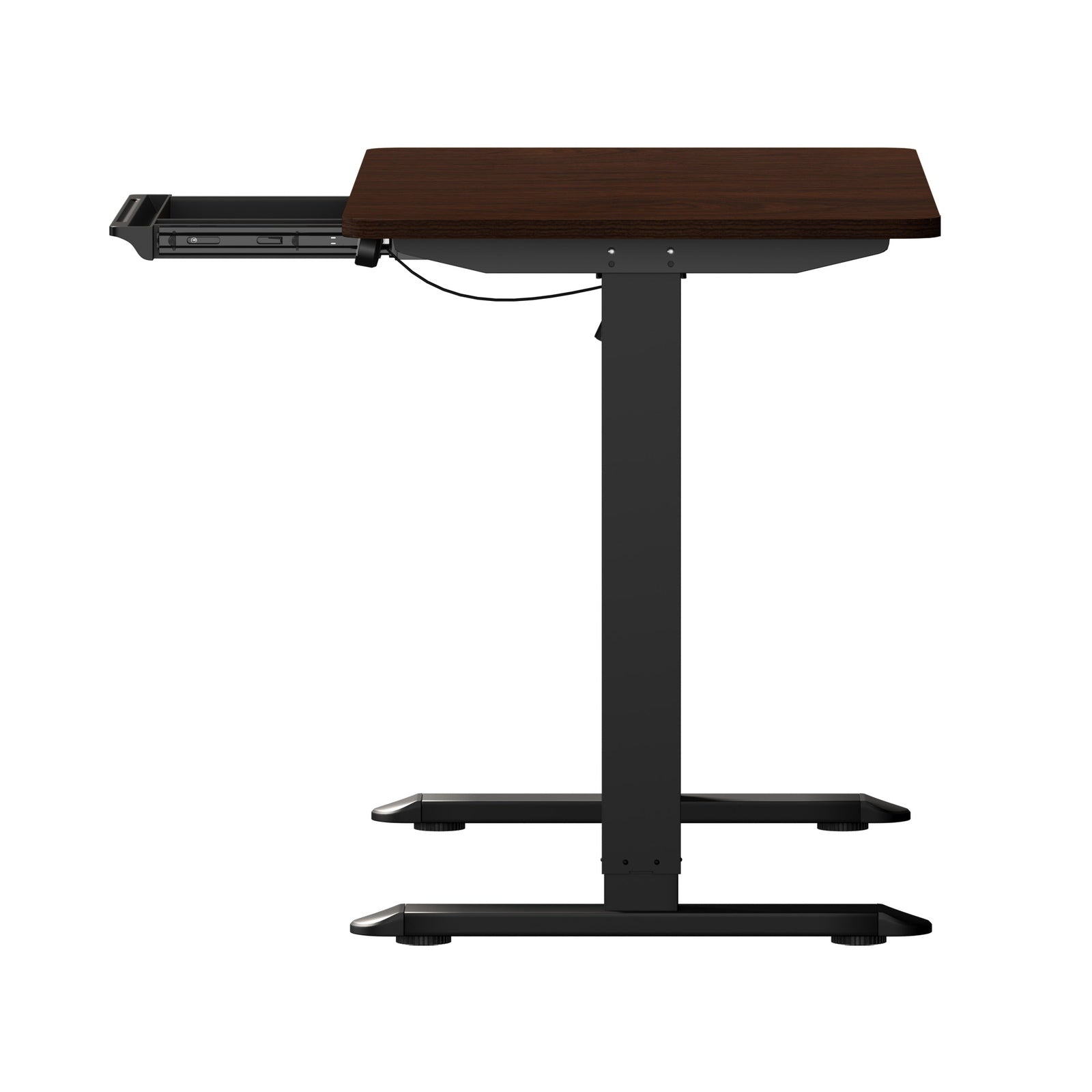 Oikiture 120cm Electric Standing Desk With Drawer Adjustable Height Black - Sunyee