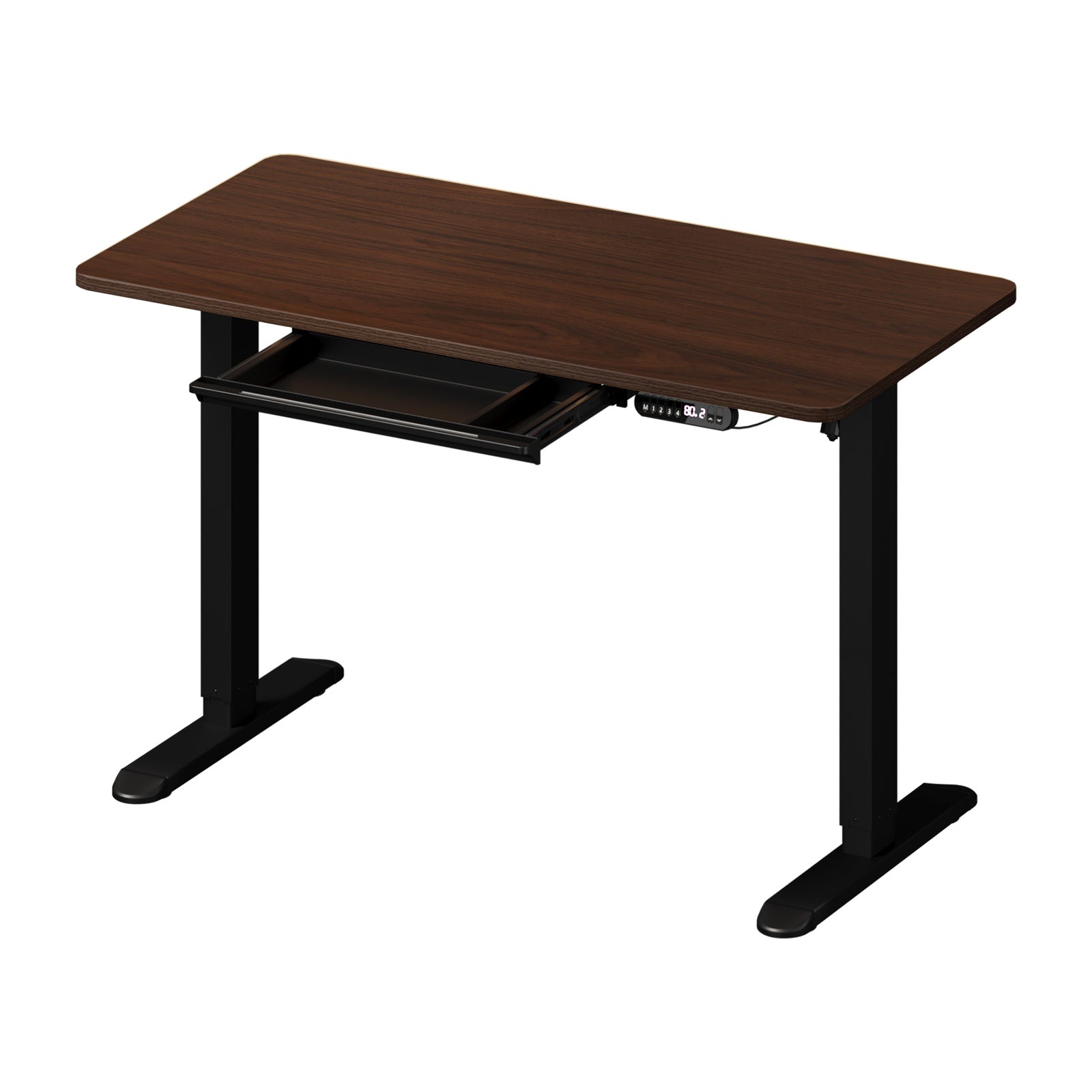 Oikiture 120cm Electric Standing Desk With Drawer Adjustable Height Black - Sunyee