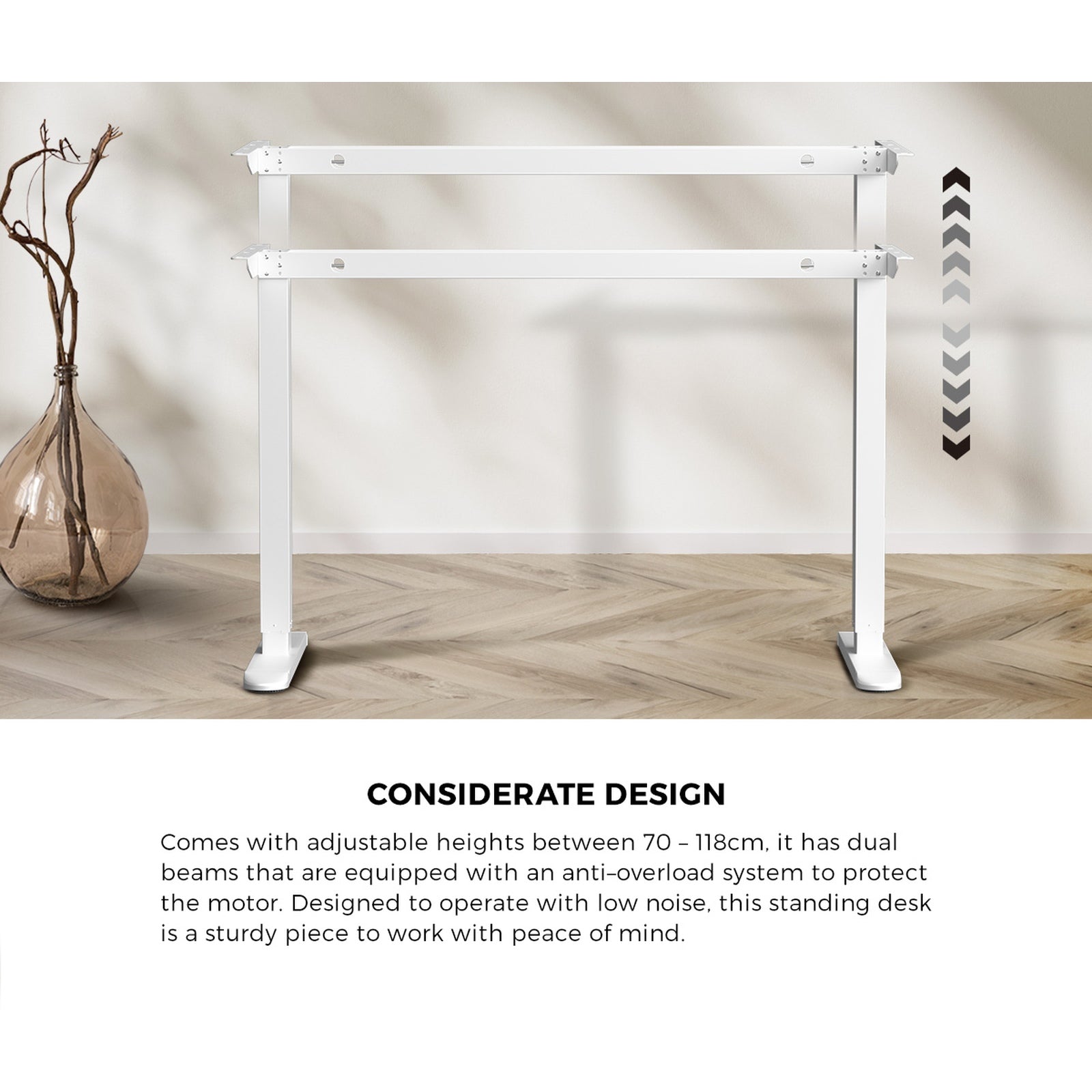 Oikiture 120CM Electric Standing Desk with Drawer Height Adjustable White & Oak - Sunyee