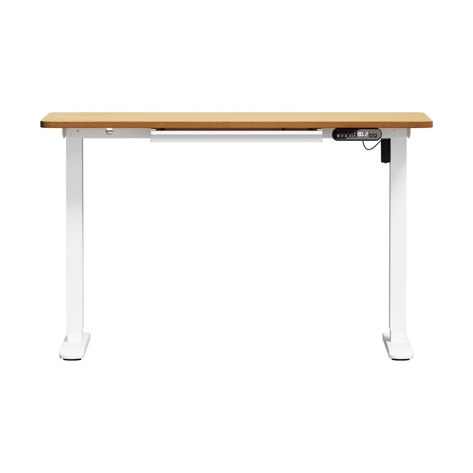 Oikiture 120CM Electric Standing Desk with Drawer Height Adjustable White & Oak - Sunyee