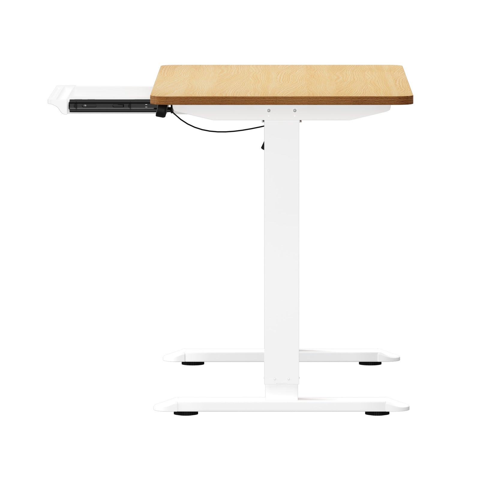 Oikiture 120CM Electric Standing Desk with Drawer Height Adjustable White & Oak - Sunyee