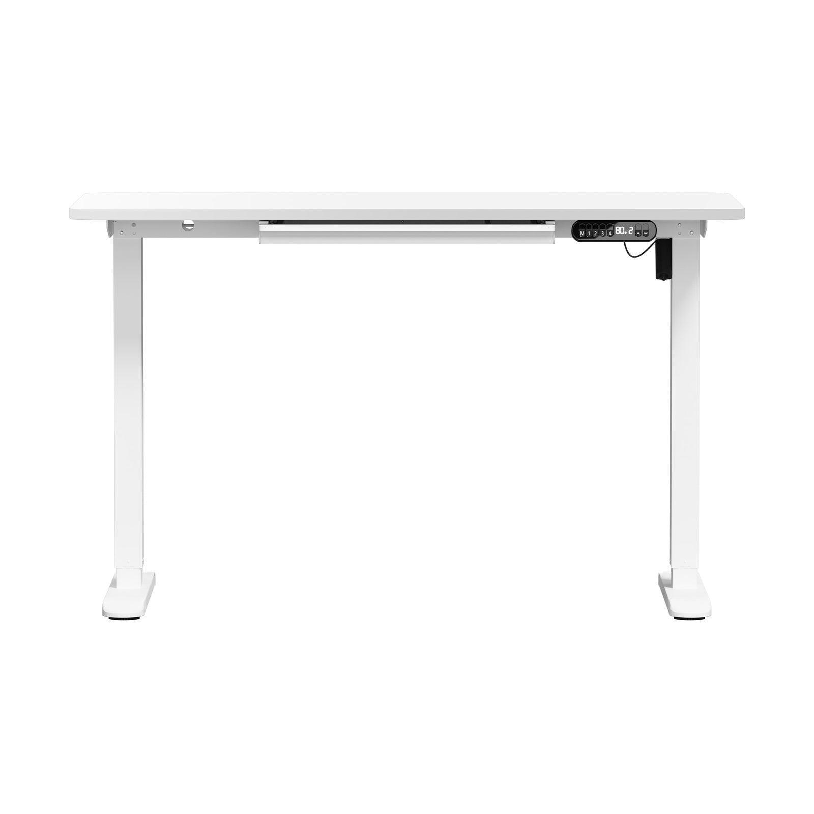 Oikiture 120cm Electric Standing Desk With Drawer Adjustable Height White - Sunyee