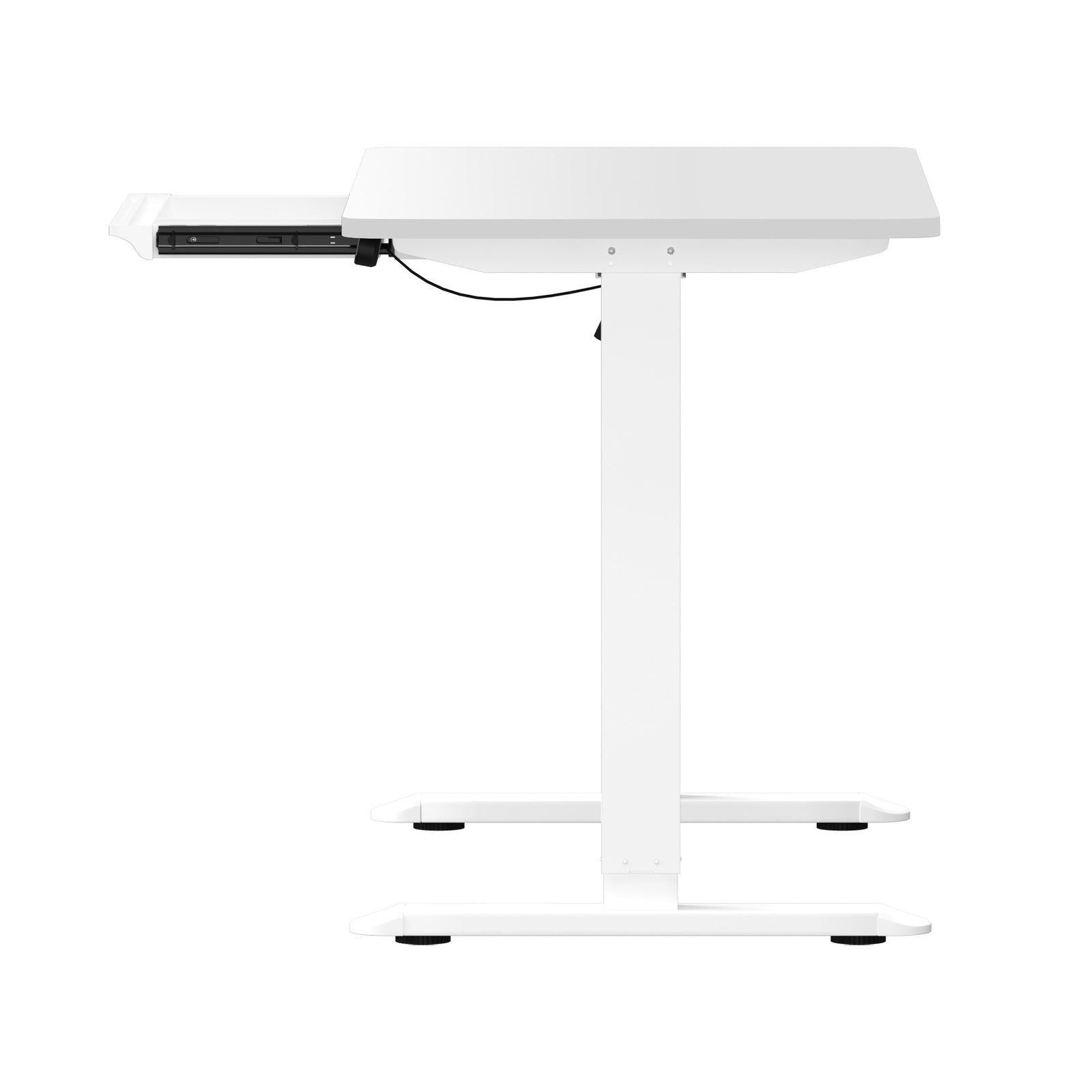 Oikiture 120cm Electric Standing Desk With Drawer Adjustable Height White - Sunyee