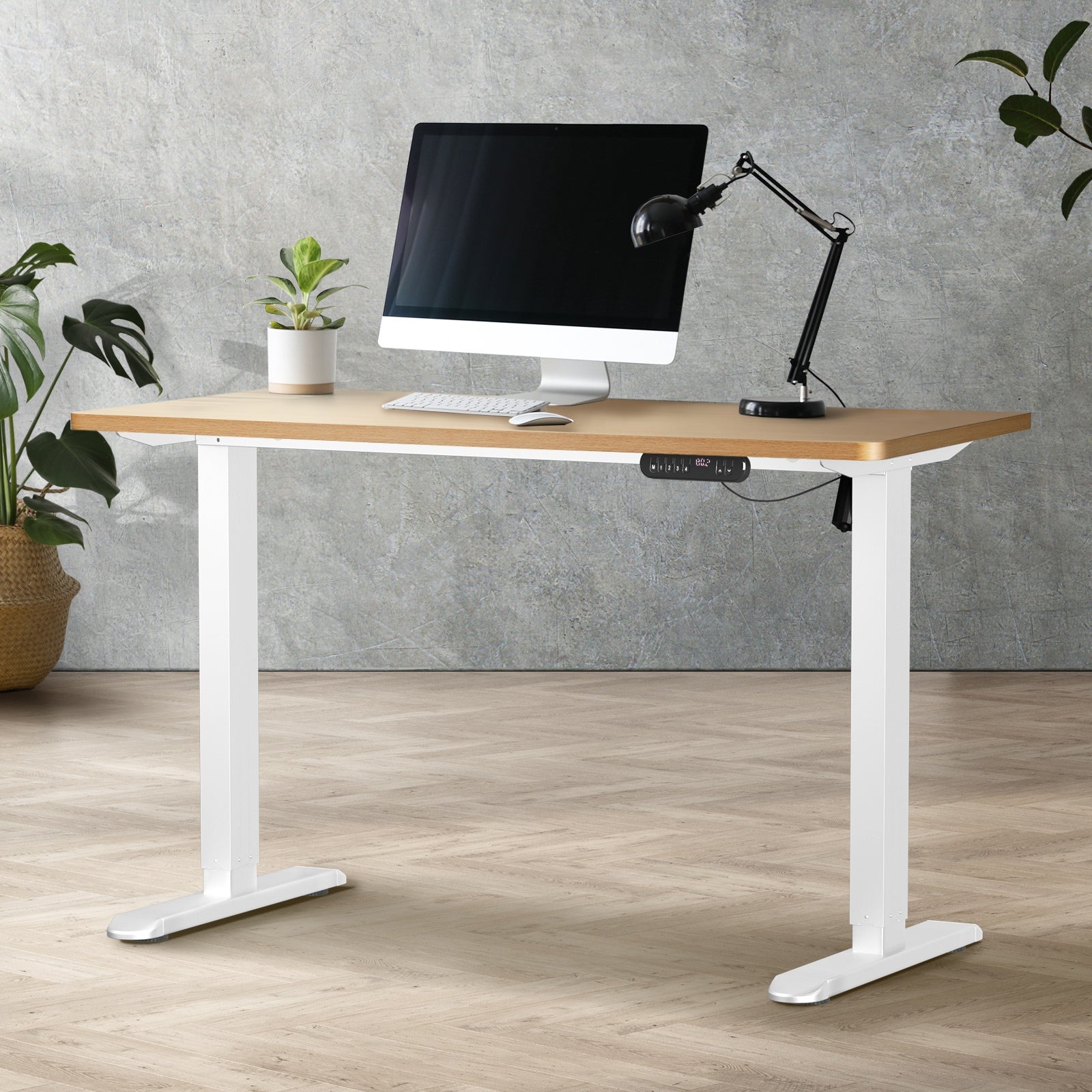 Oikiture 120CM Electric Standing Desk Single Motor Frame with Tabletop 3 Colour - Sunyee