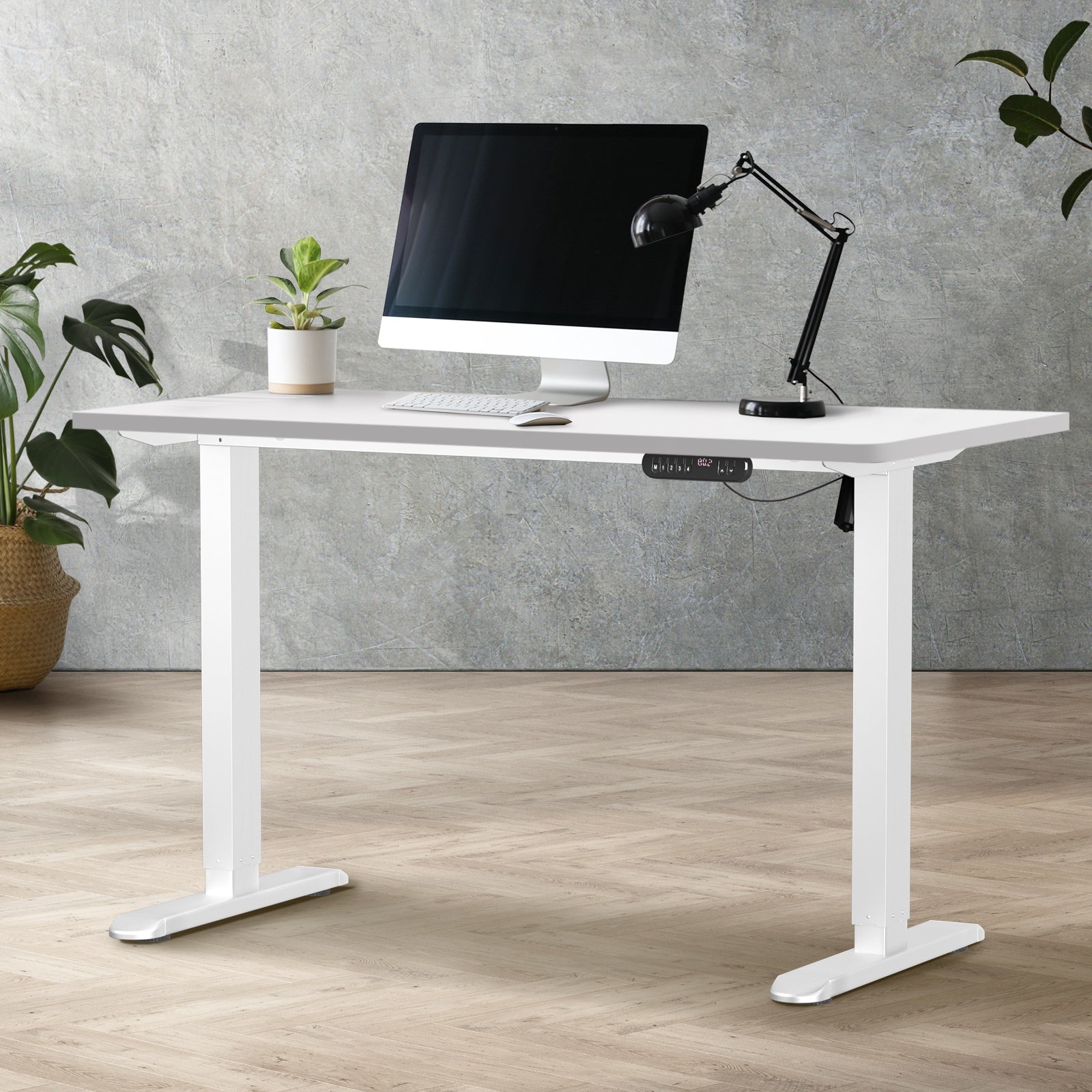 Oikiture 120CM Electric Standing Desk Single Motor Frame with Tabletop 3 Colour - Sunyee