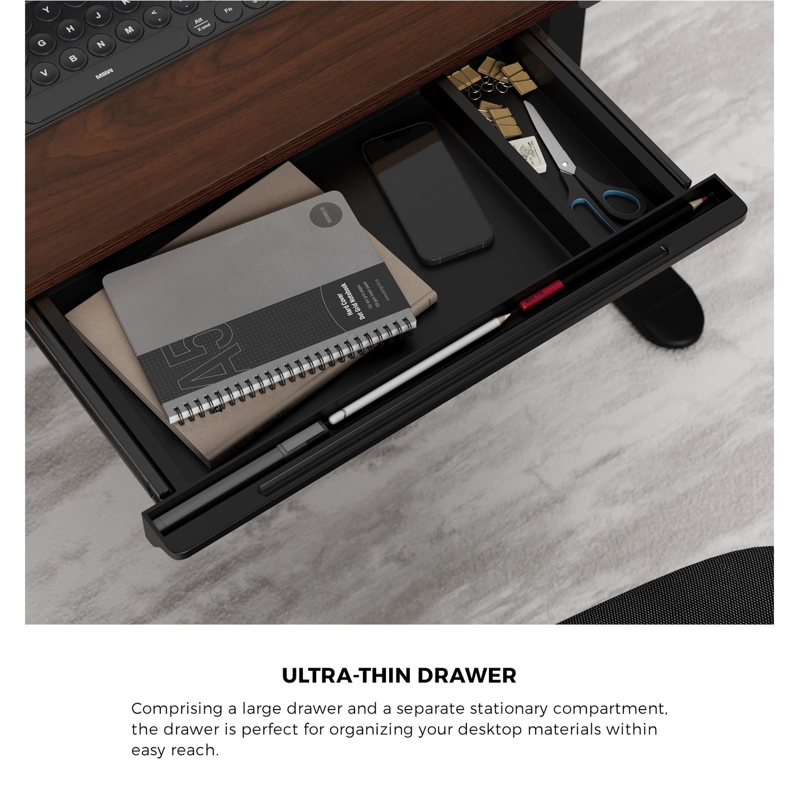 Oikiture 140cm Electric Standing Desk With Drawer Adjustable Office Table Black - Sunyee