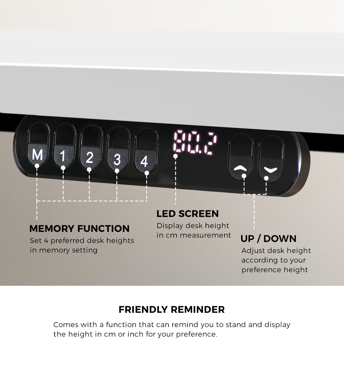 Oikiture Electric Standing Desk Single Motor Black Frame 140CM Tabletop - Sunyee