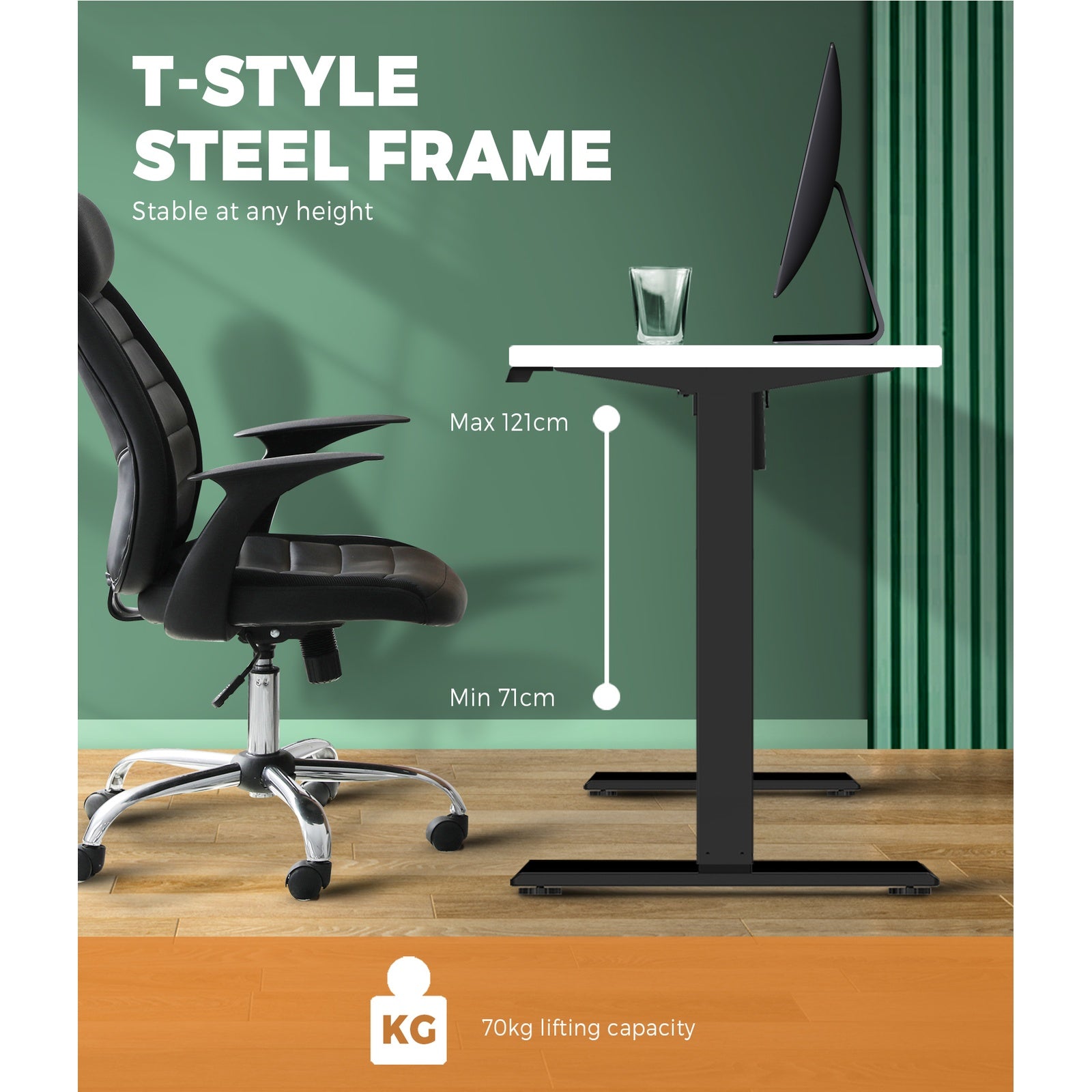 Oikiture Standing Desk Height Adjustable Motorised Electric Sit Stand Table - Sunyee