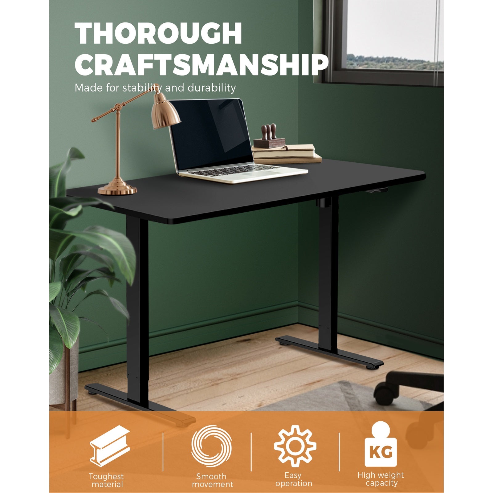 Oikiture Standing Desk Motorised Electric Height Adjustable Sit Stand Table Home - Sunyee