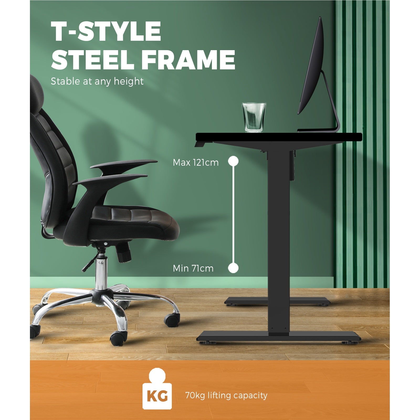 Oikiture Standing Desk Motorised Electric Height Adjustable Sit Stand Table Home - Sunyee