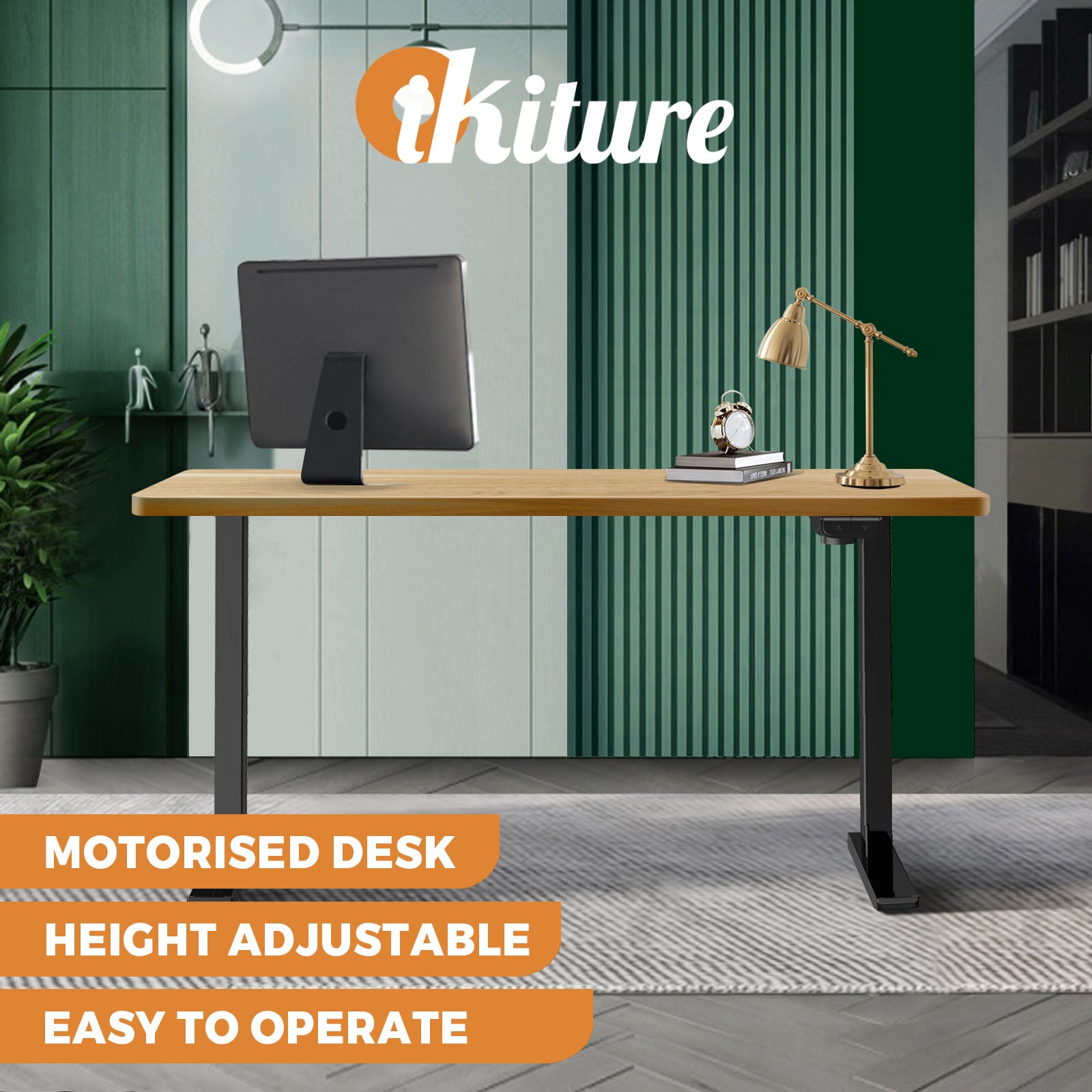 Oikiture Standing Desk Electric Motorised Sit Stand Up Height Adjustable Office - Sunyee