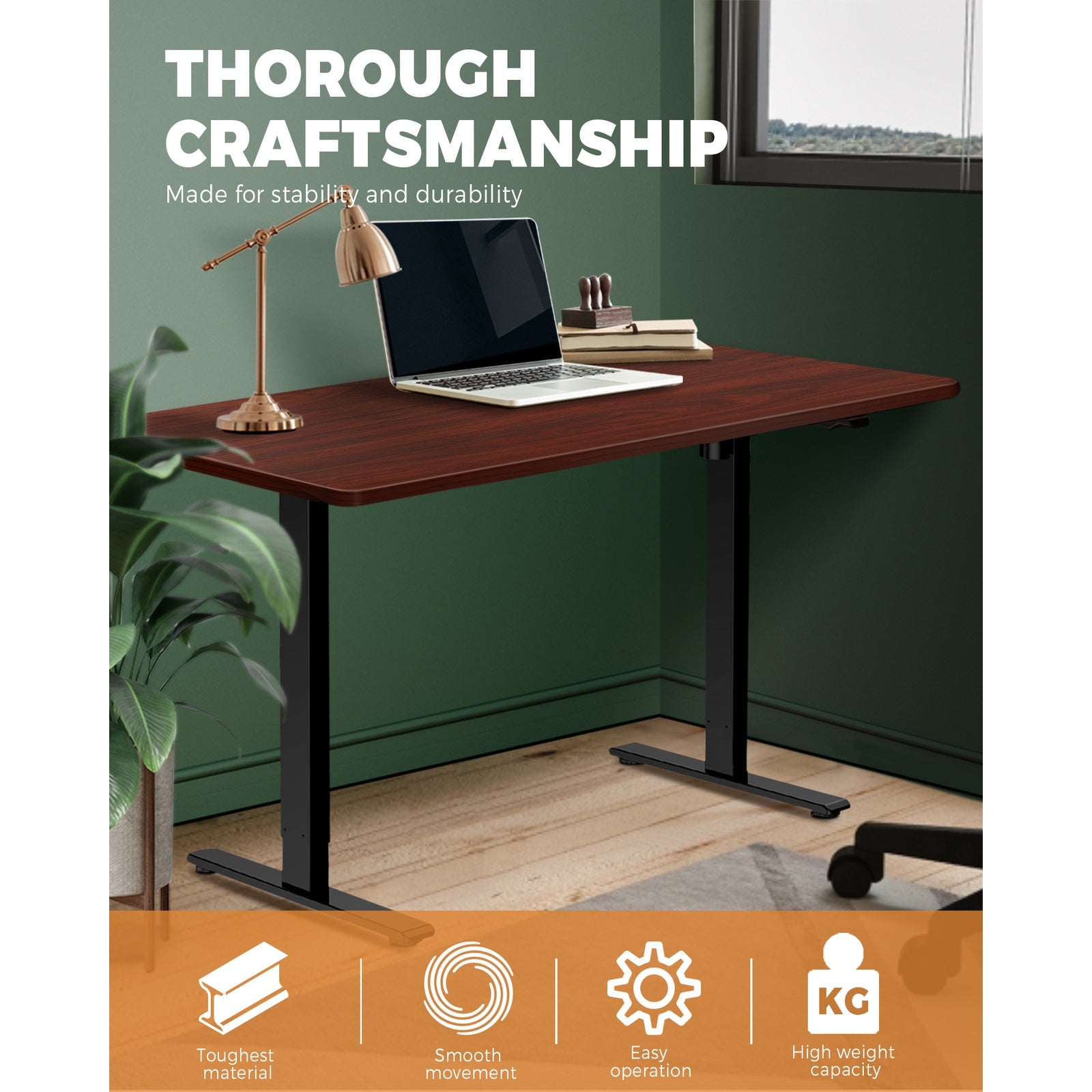 Oikiture Standing Desk Height Adjustable Electric Motorised Office Stand Table - Sunyee