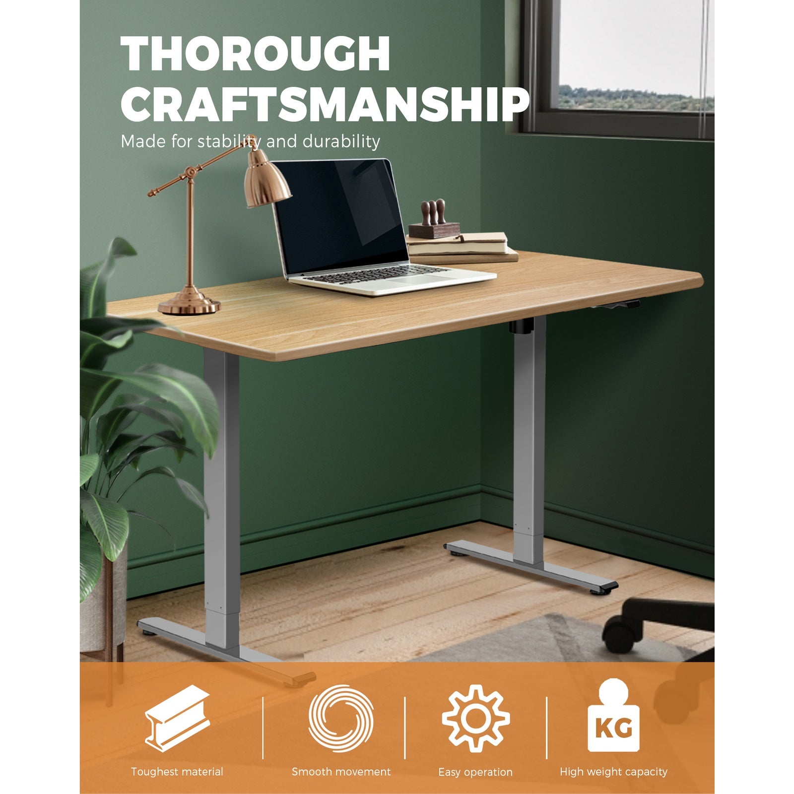 Oikiture Standing Desk Electric Sit Stand Up Motorised Adjustable Height Office - Sunyee