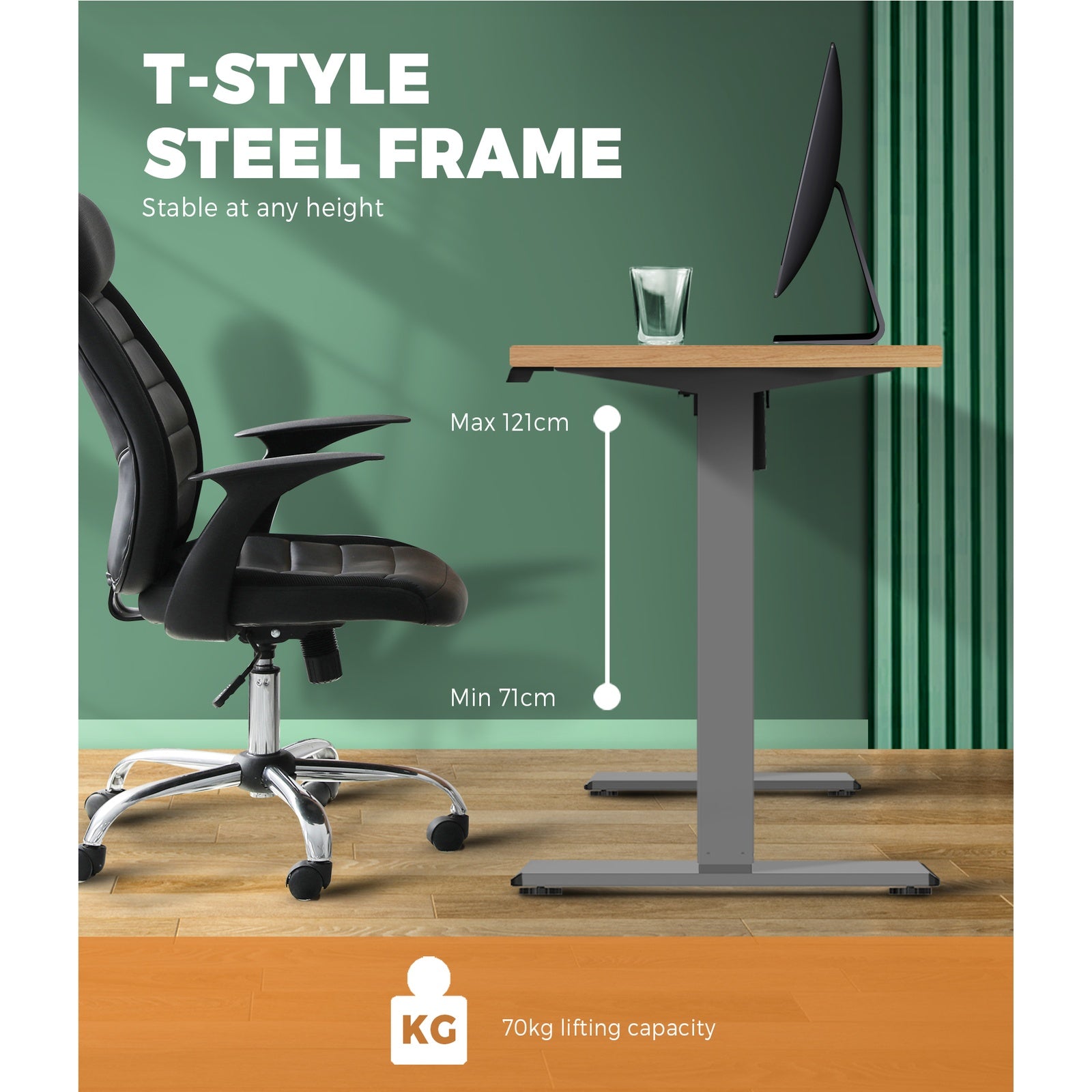 Oikiture Standing Desk Electric Sit Stand Up Motorised Adjustable Height Office - Sunyee