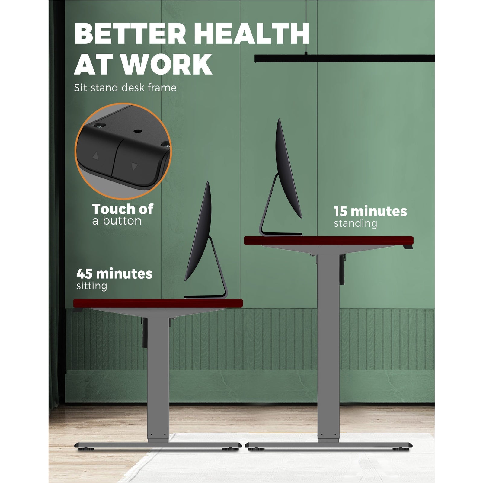 Oikiture Standing Desk Electric Sit Stand Up Motorised Adjustable Height Office - Sunyee