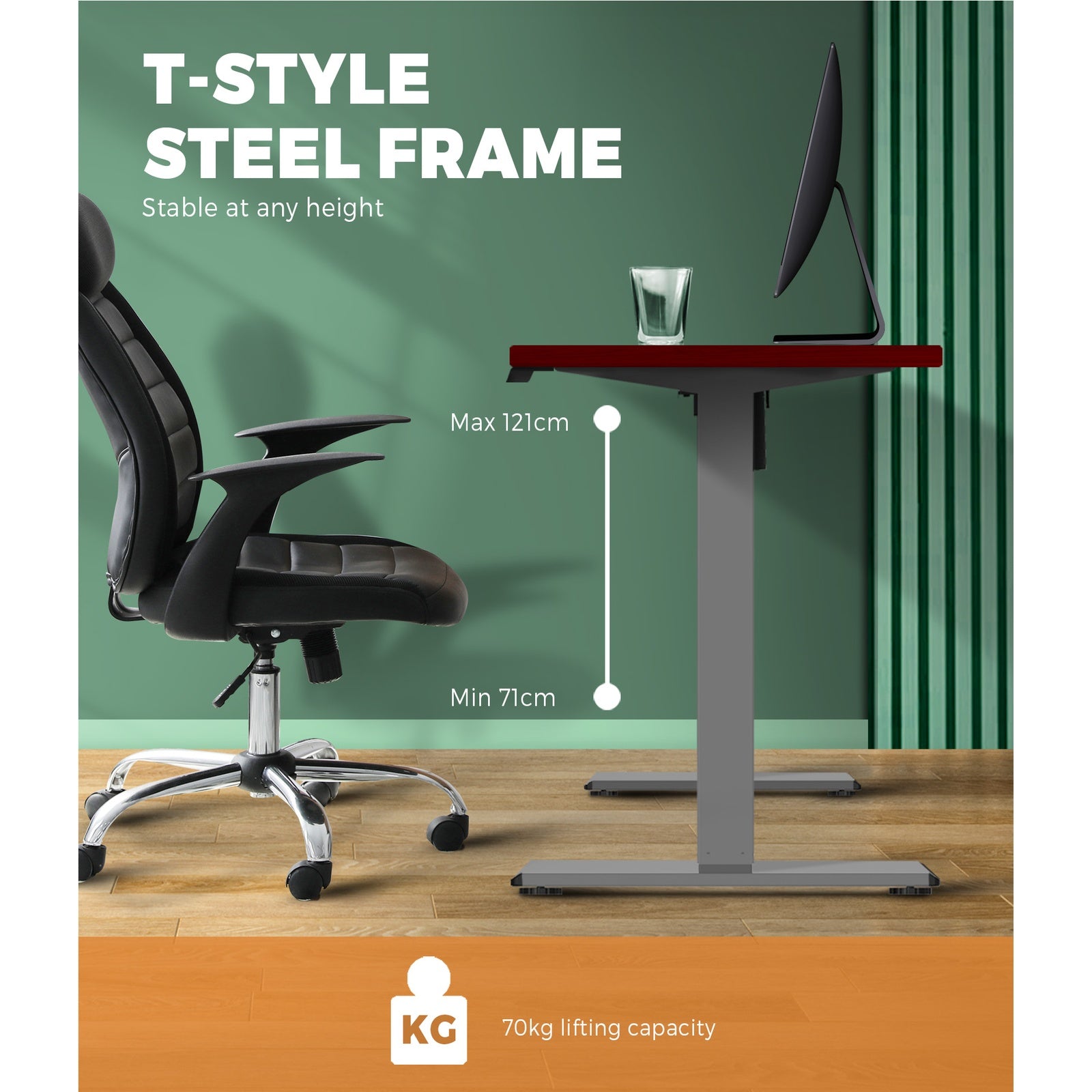 Oikiture Standing Desk Electric Sit Stand Up Motorised Adjustable Height Office - Sunyee