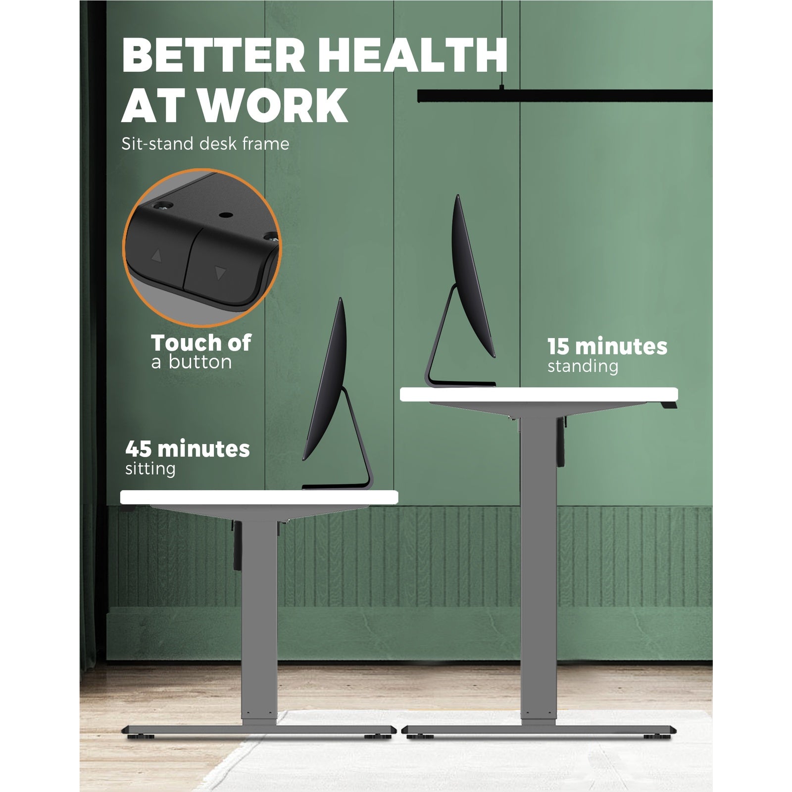 Oikiture Standing Desk Electric Adjustable Height Sit Stand Home Office Table - Sunyee