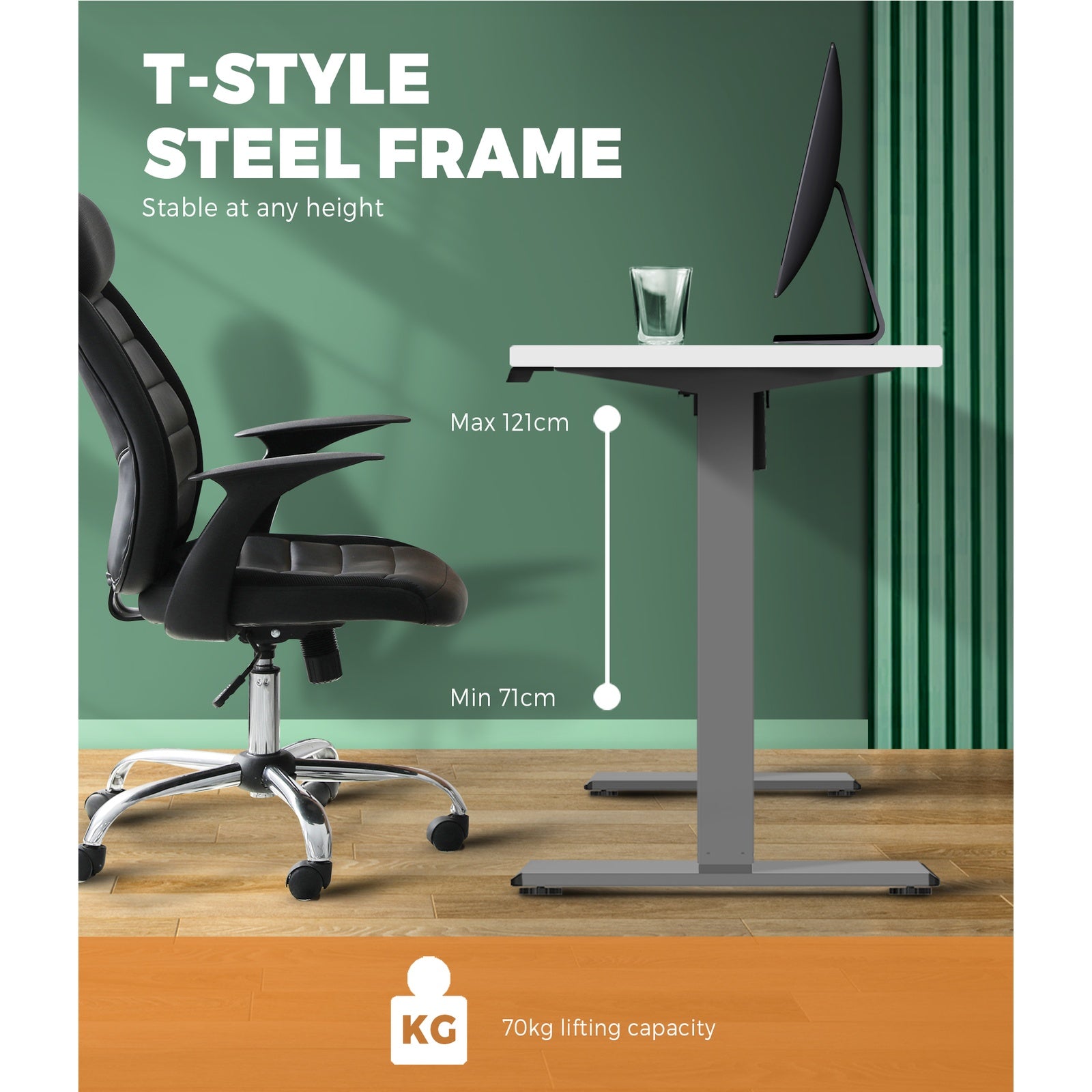 Oikiture Standing Desk Electric Adjustable Height Sit Stand Home Office Table - Sunyee