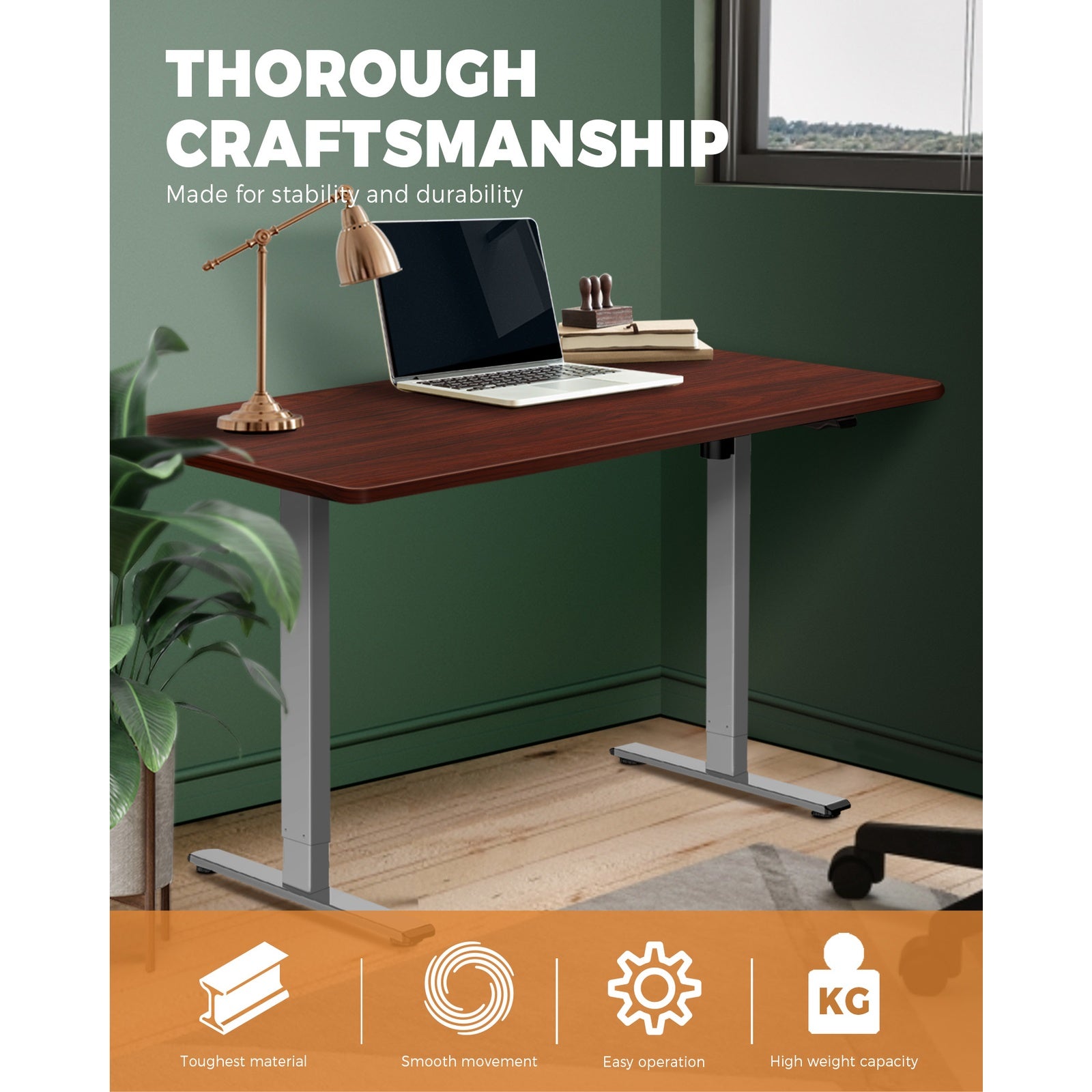 Oikiture Standing Desk Adjustable Height Electric Sit Stand Home Office Table - Sunyee