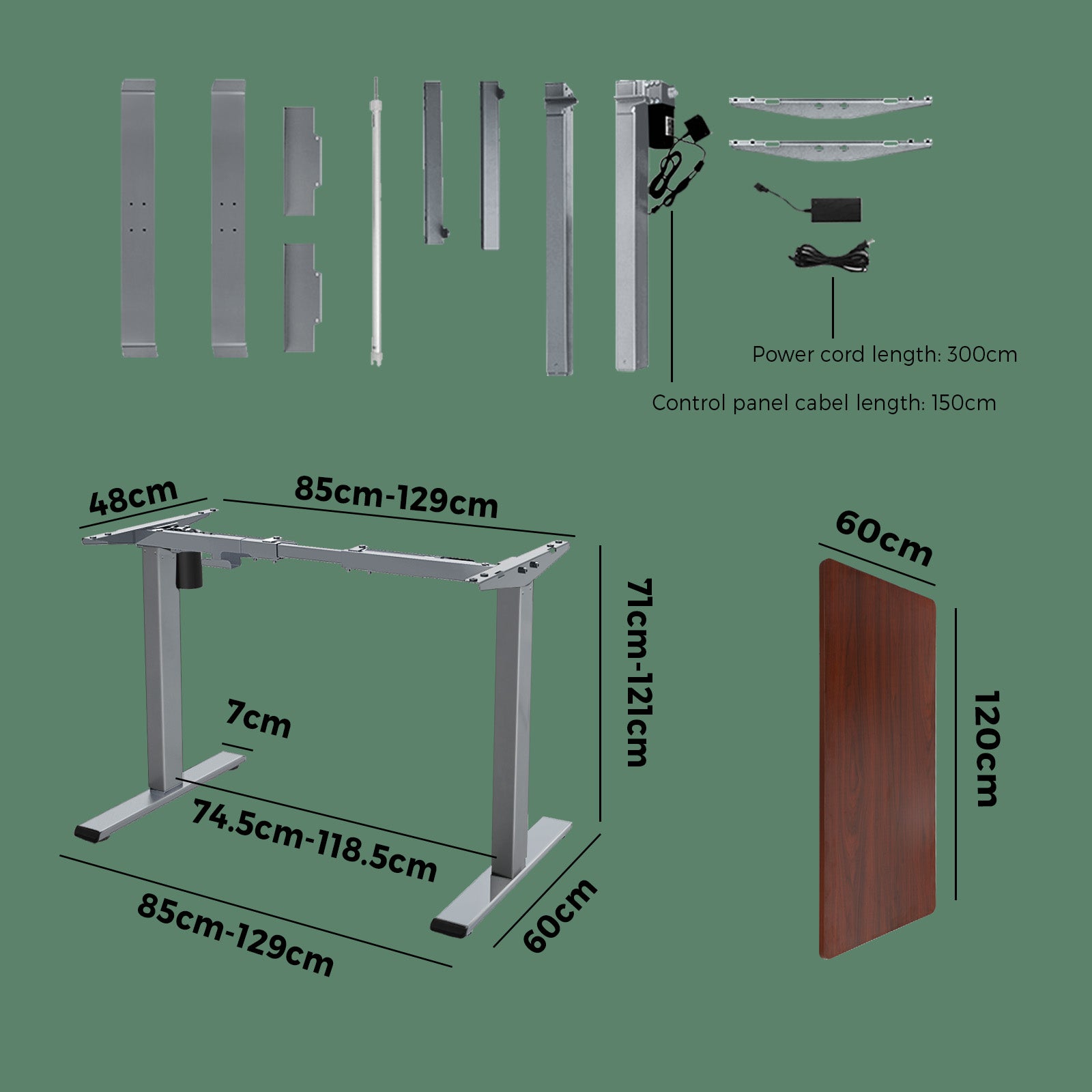Oikiture Standing Desk Adjustable Height Electric Sit Stand Home Office Table - Sunyee