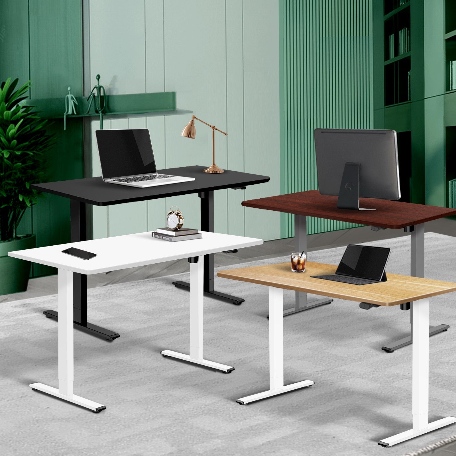 Oikiture Standing Desk Electric Motorised Sit Stand Up Height Adjustable Office - Sunyee