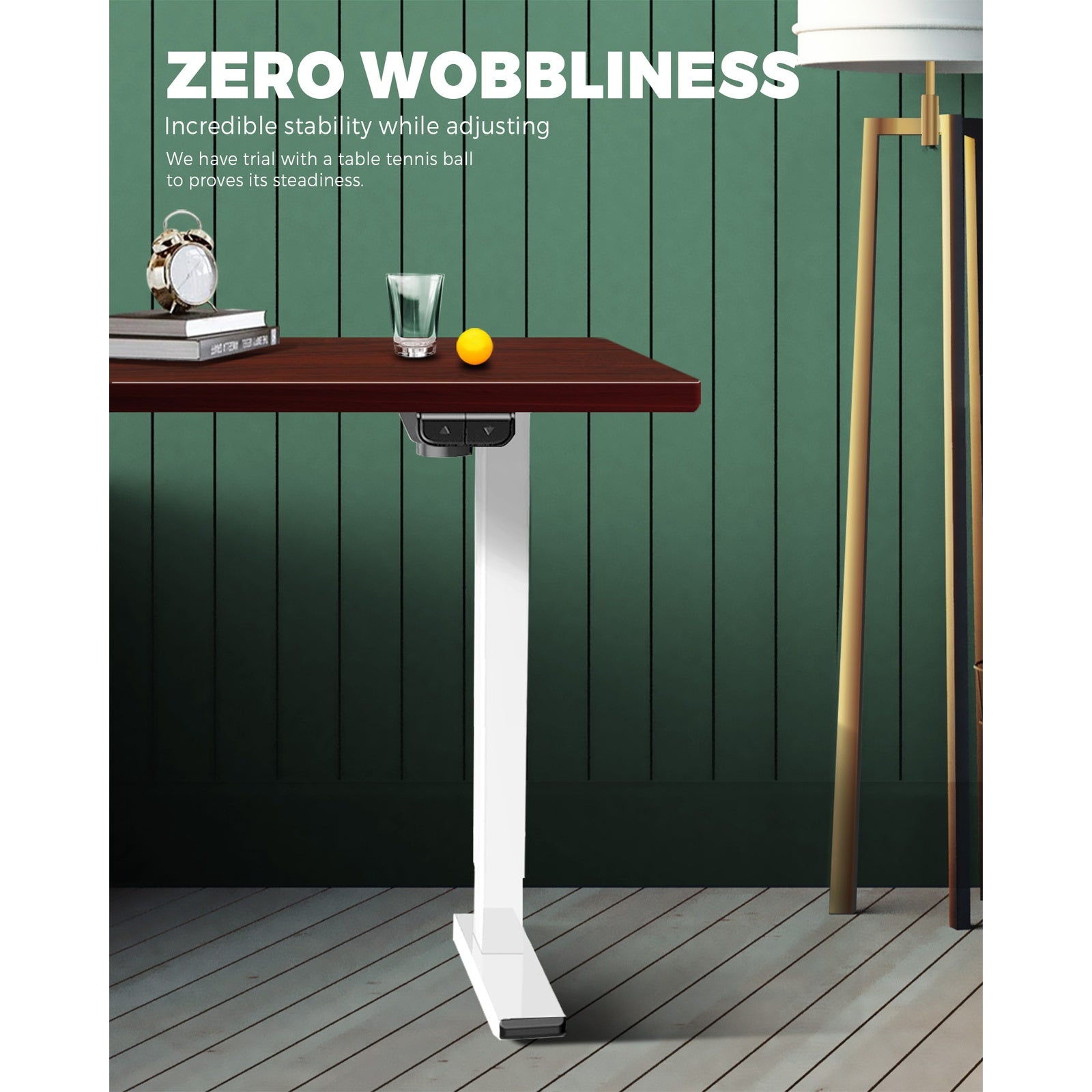 Oikiture Standing Desk Height Adjustable Motorised Electric Stand Table Walnut - Sunyee