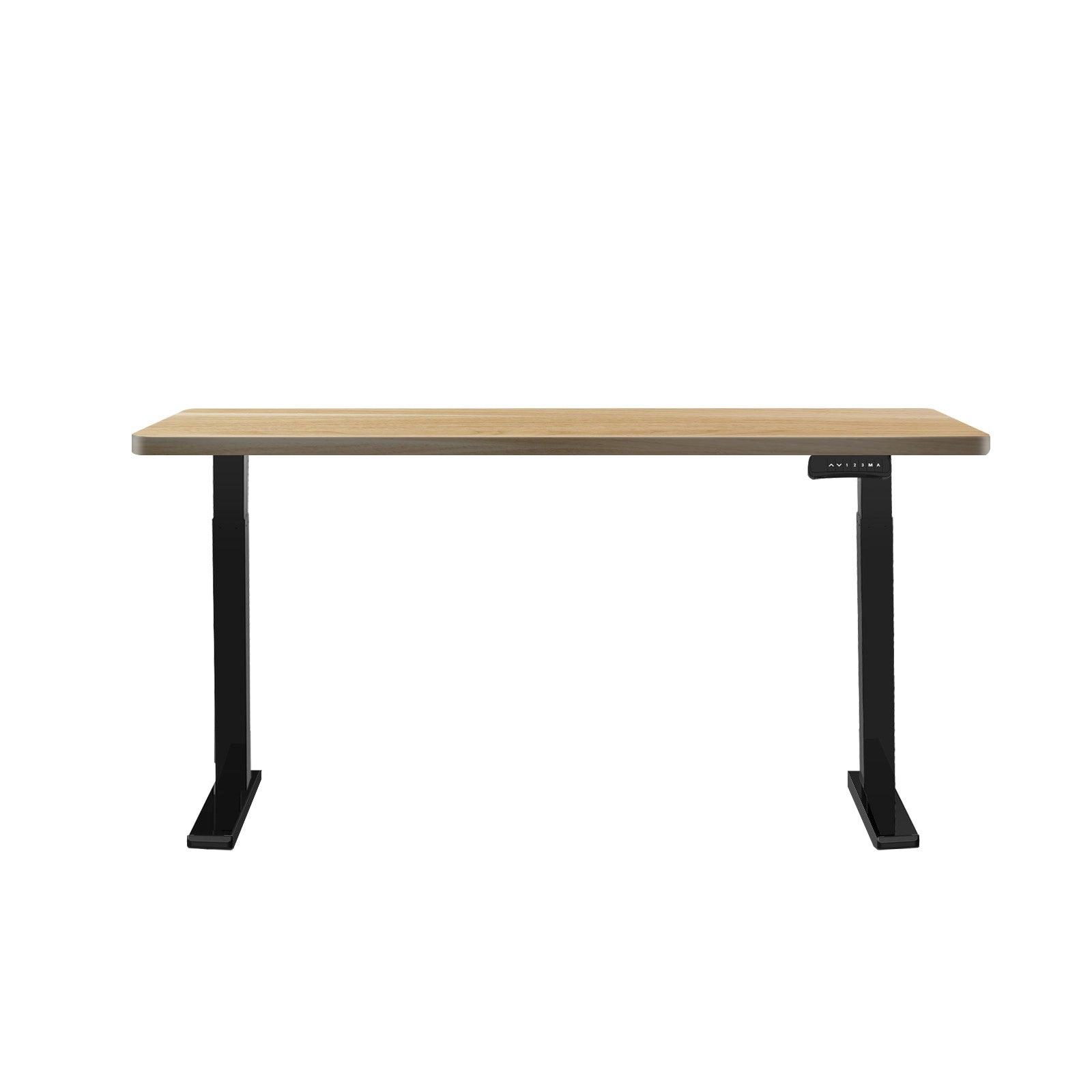 Oikiture Standing Desk Sit Stand Adjustable Height Motorised Dual Motor Oak - Sunyee