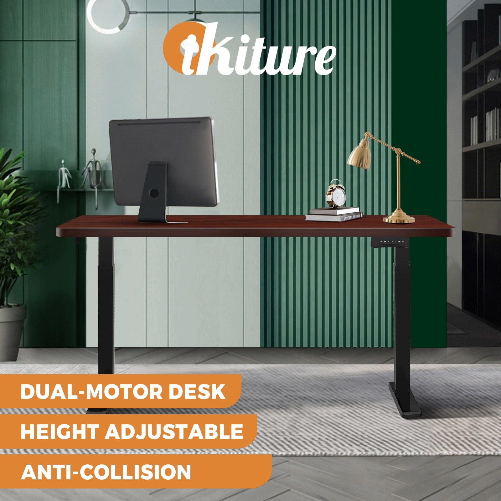 Oikiture Standing Desk Motorised Height Adjustable Stand Office Computer Table - Sunyee