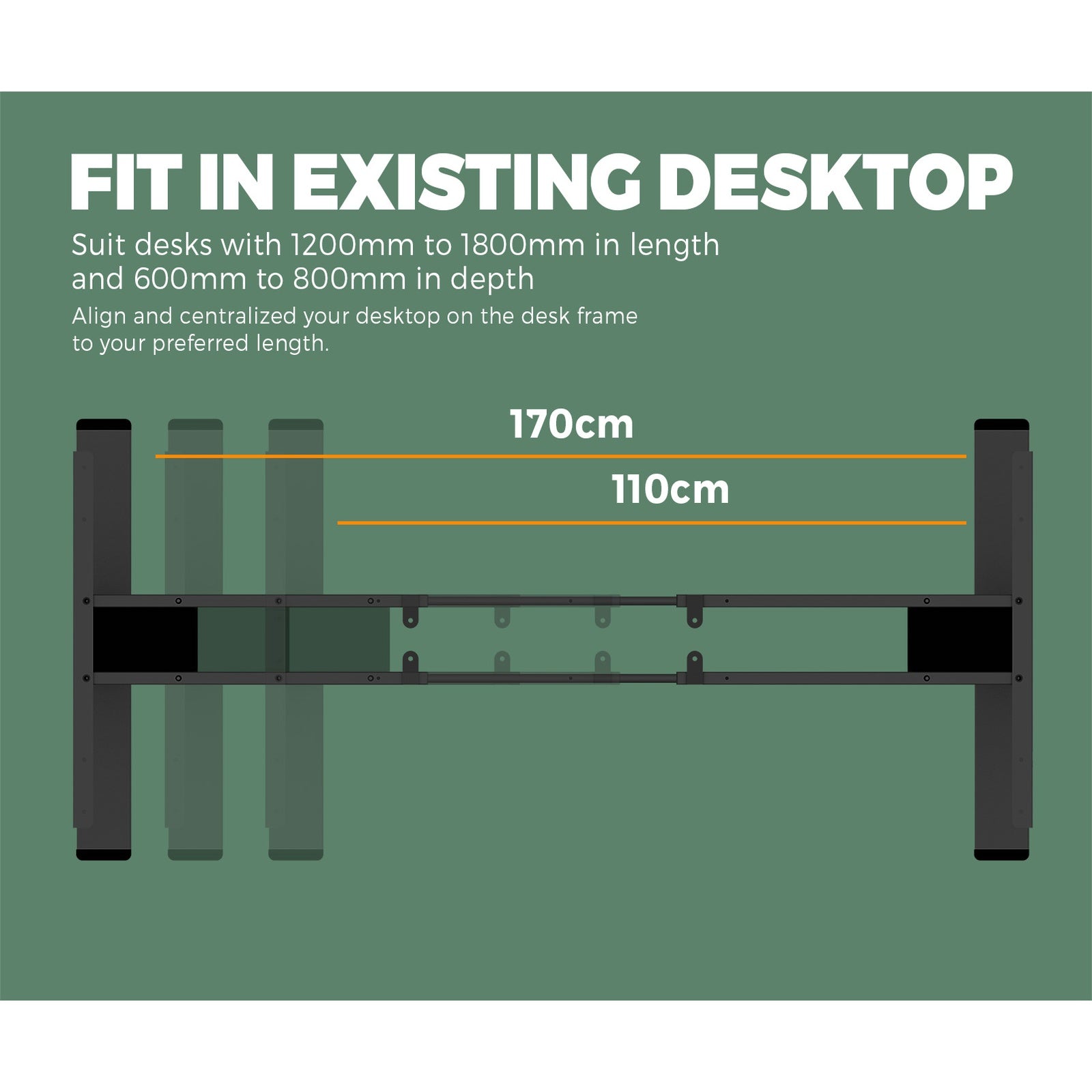 Oikiture Standing Desk Sit Stand Adjustable Height Motorised Dual Motor Walnut - Sunyee