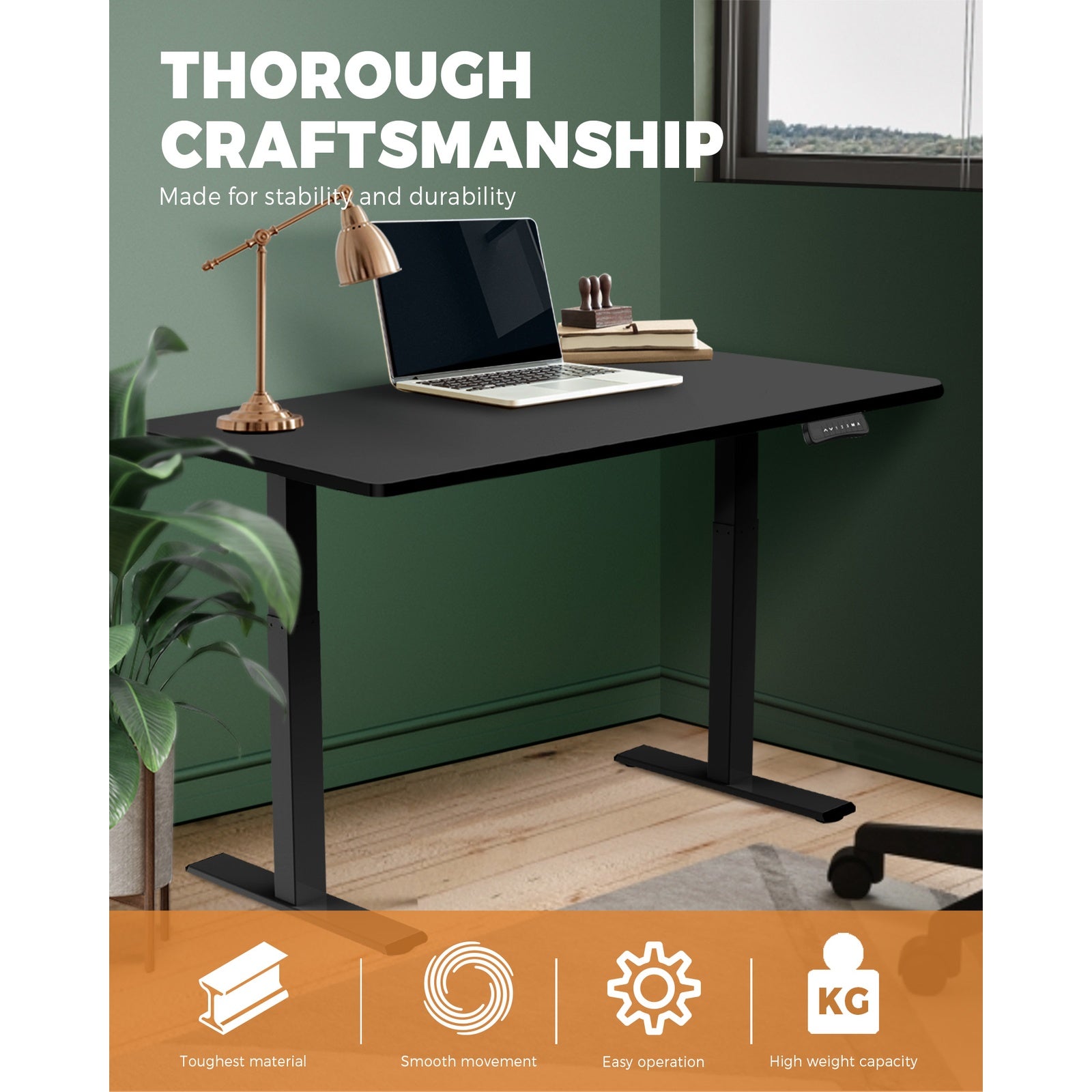 Oikiture Standing Desk Height Adjustable Sit Stand Electric Motorised Dual Motor - Sunyee