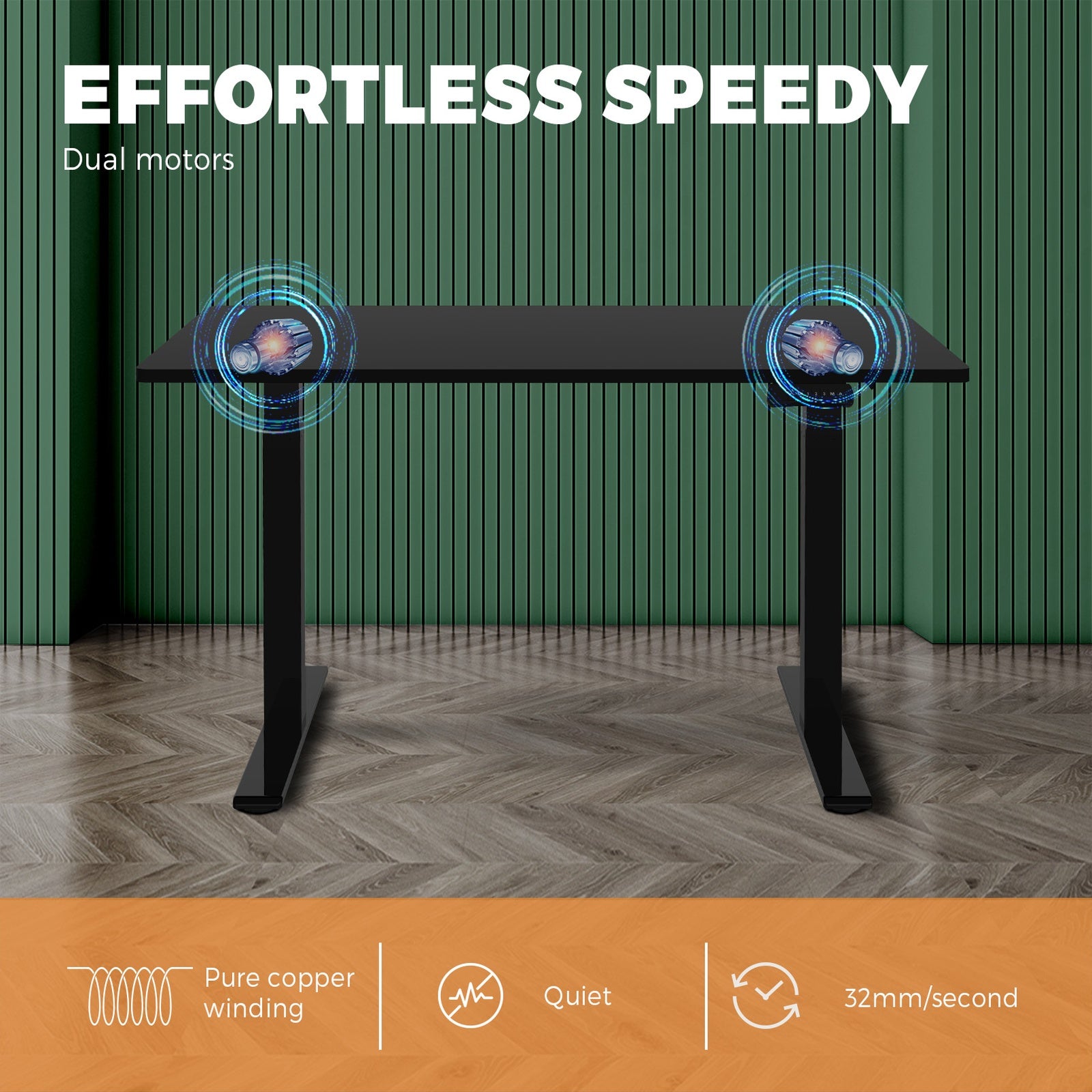 Oikiture Standing Desk Height Adjustable Sit Stand Electric Motorised Dual Motor - Sunyee