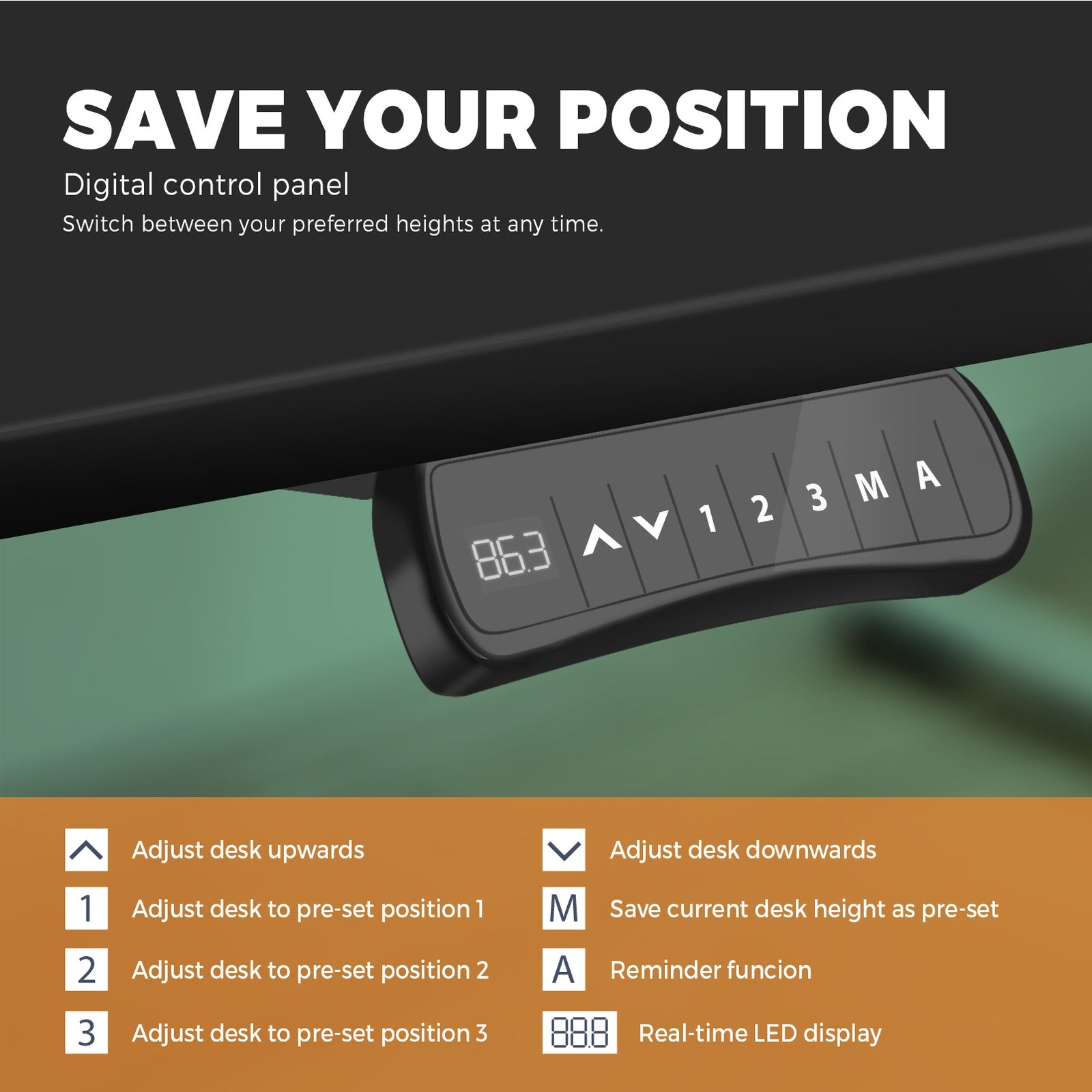 Oikiture Standing Desk Height Adjustable Sit Stand Electric Motorised Dual Motor - Sunyee