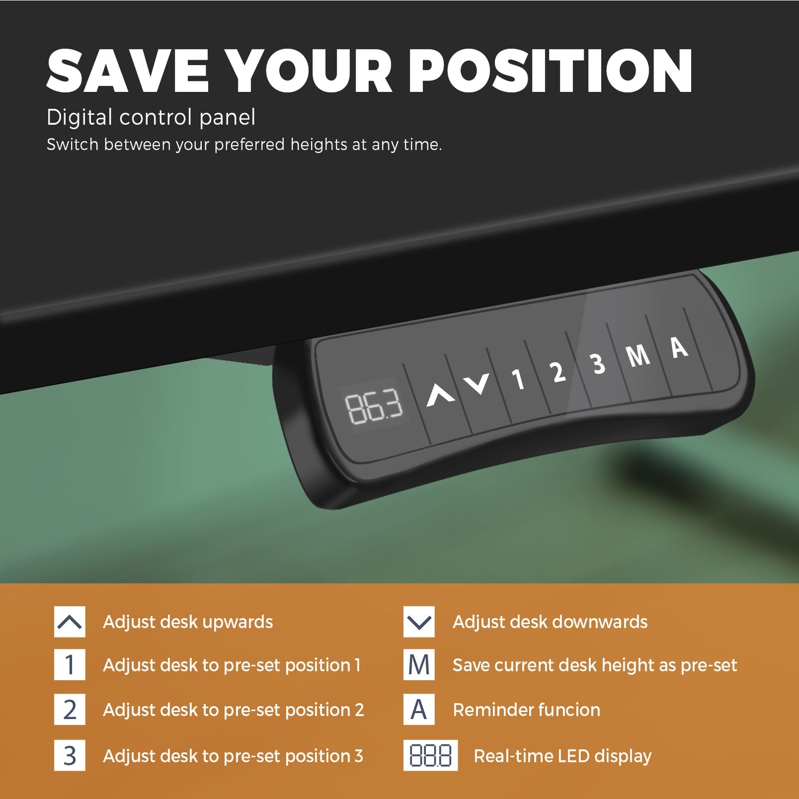 Oikiture Standing Desk Electric Dual Motor Sit Stand Up Height Adjustable Black - Sunyee