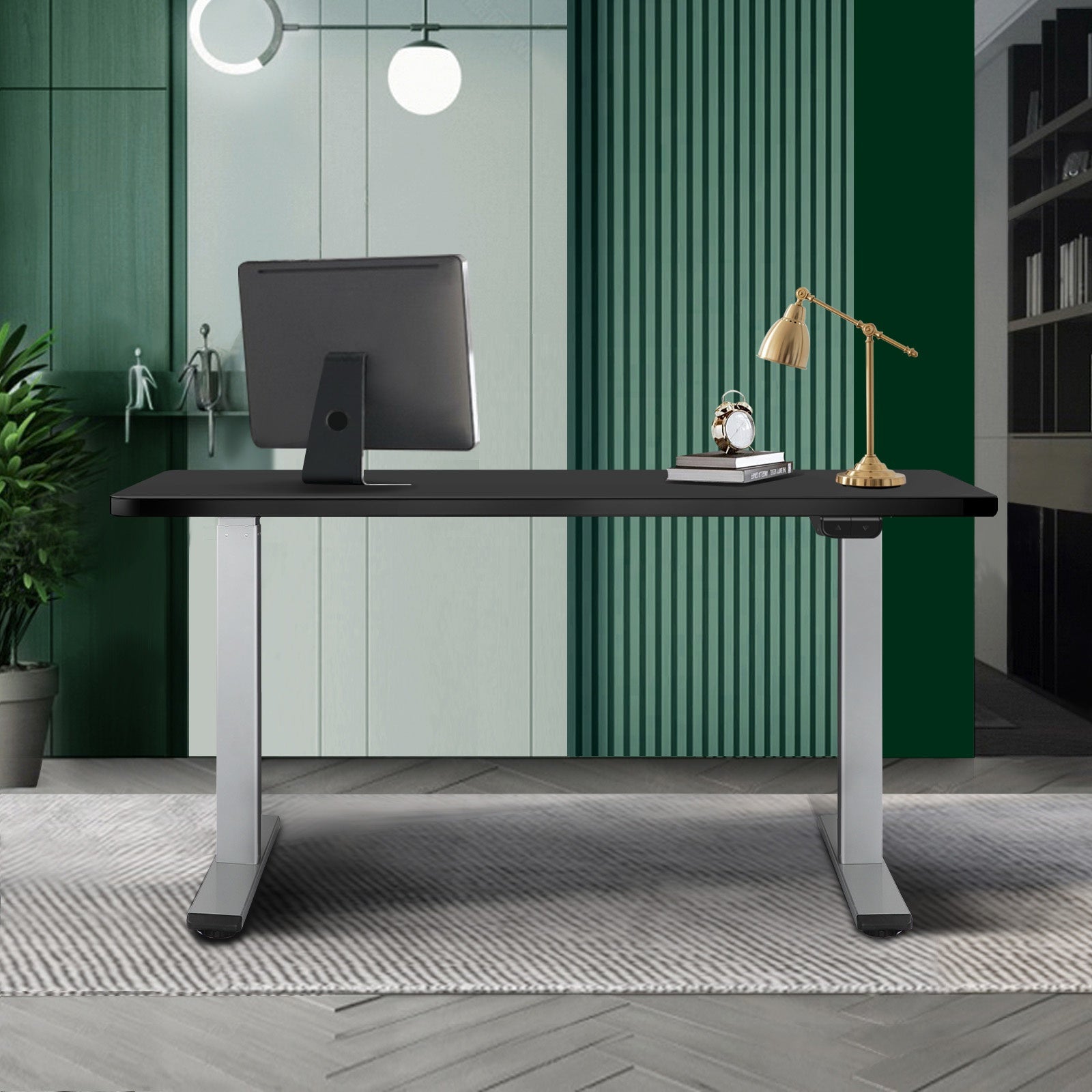 Oikiture Standing Desk Electric Dual Motor Sit Stand Up Height Adjustable Black - Sunyee