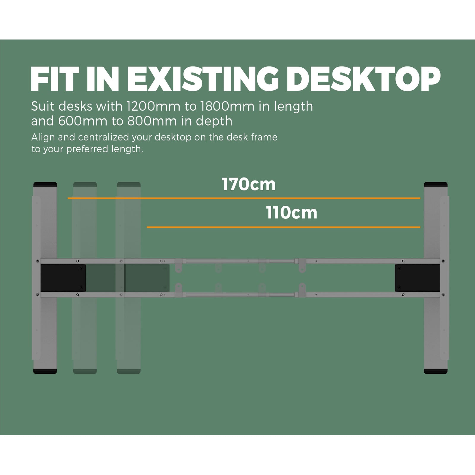Oikiture Height Adjustable Standing Desk Electric Dual Motor Sit Stand Up Black - Sunyee