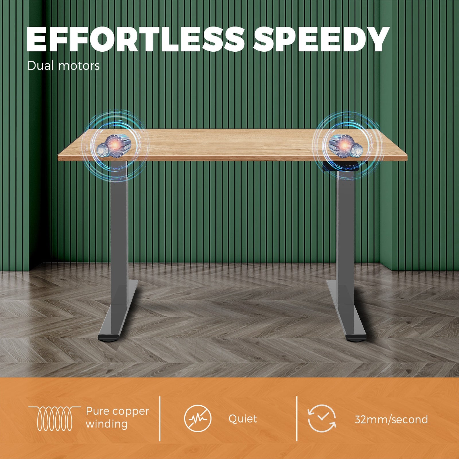 Oikiture Height Adjustable Standing Desk Electric Dual Motor Sit Stand Up Oak - Sunyee