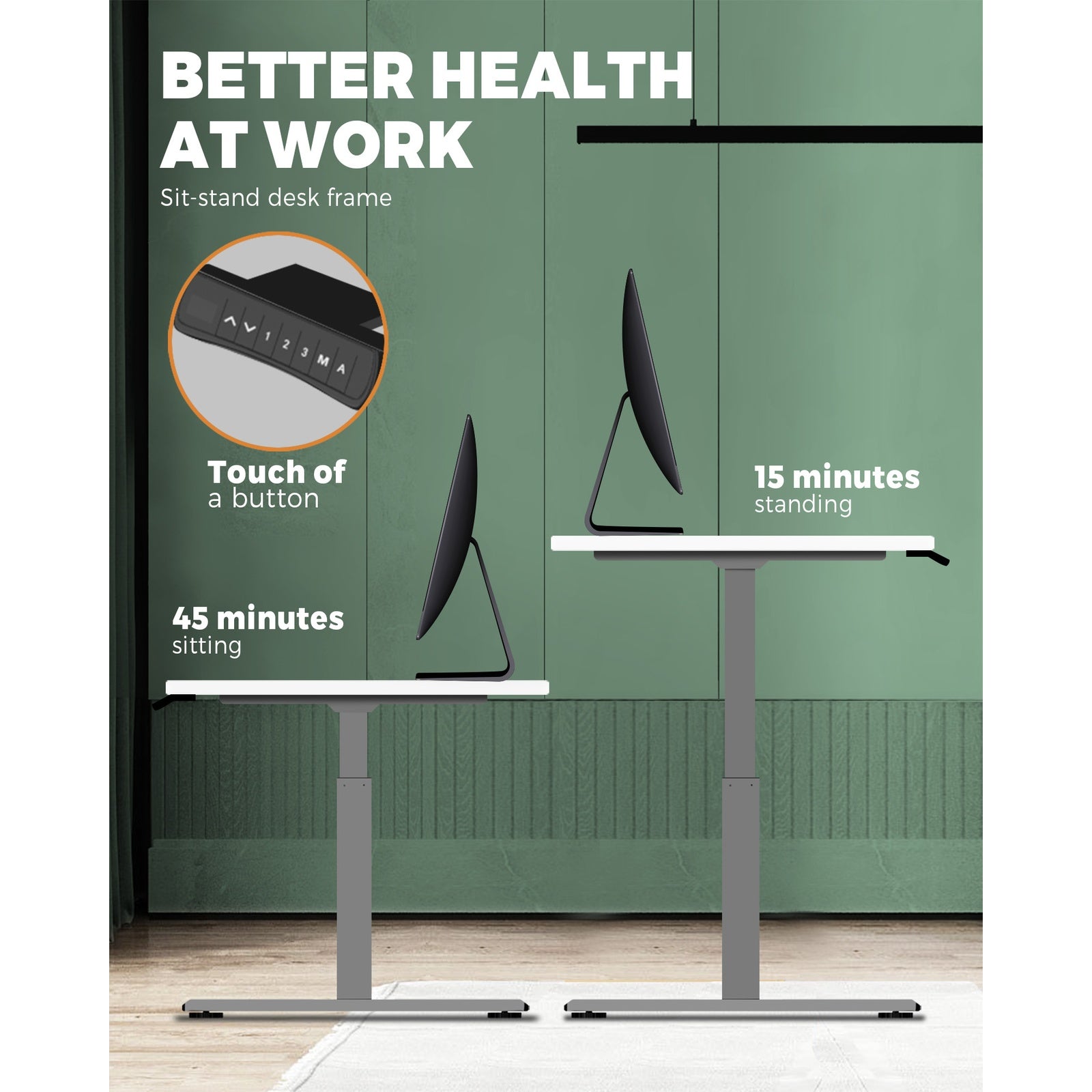 Oikiture Standing Desk Dual Motor Electric Stand Table Height Adjustable White - Sunyee