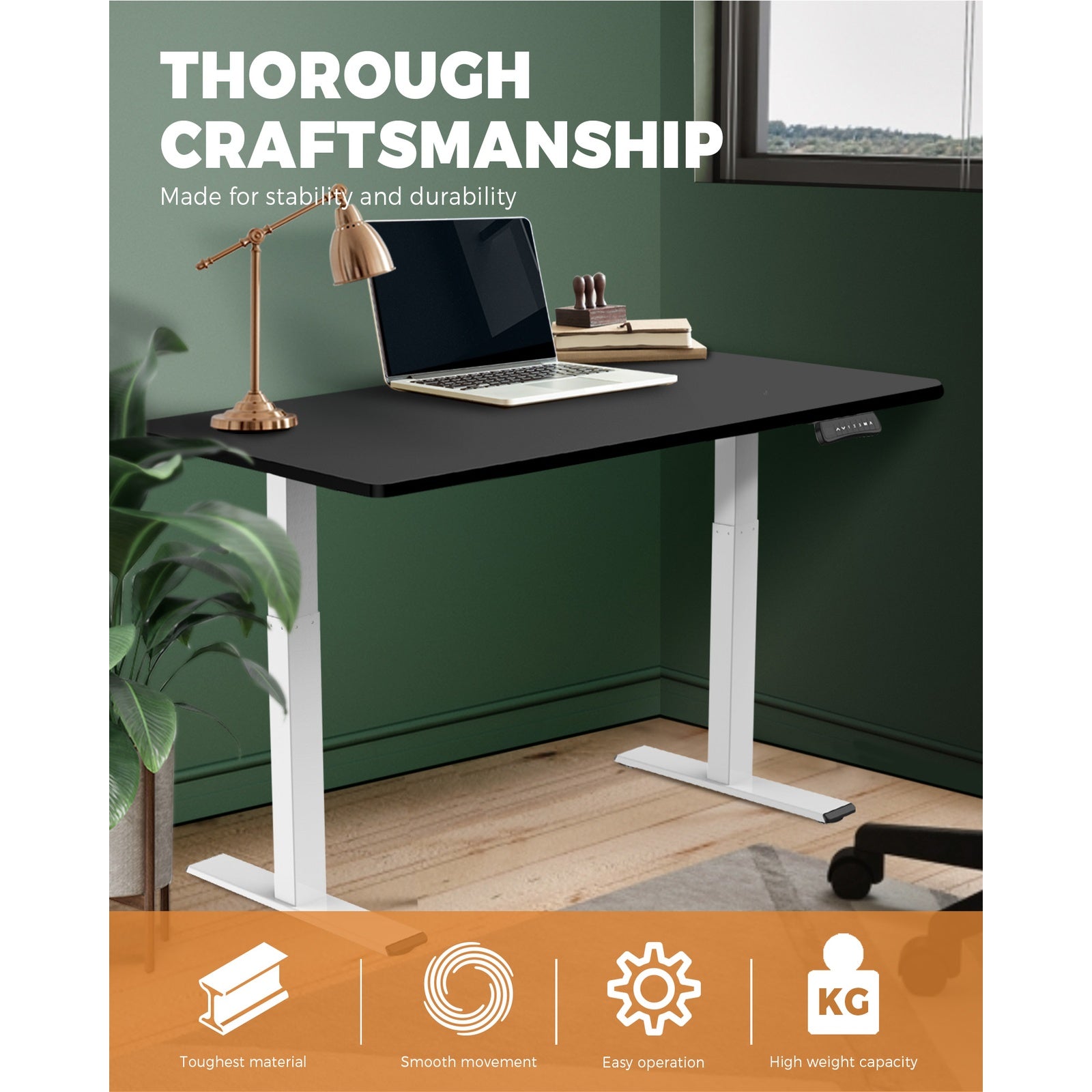 Oikiture Standing Desk Height Adjustable Motorised Sit Stand Table Dual Motor - Sunyee