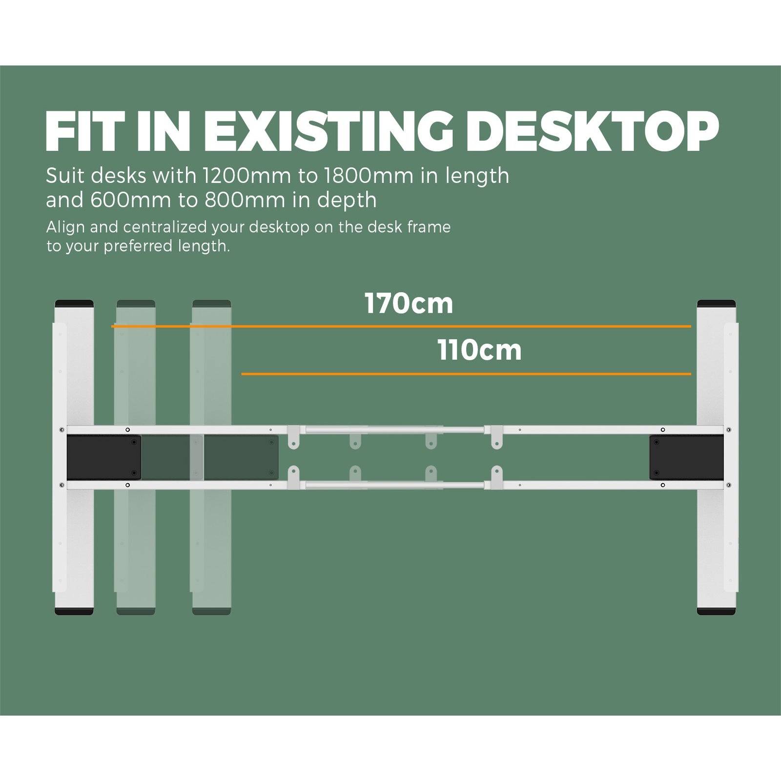 Oikiture Standing Desk Height Adjustable Motorised Sit Stand Table Dual Motor - Sunyee