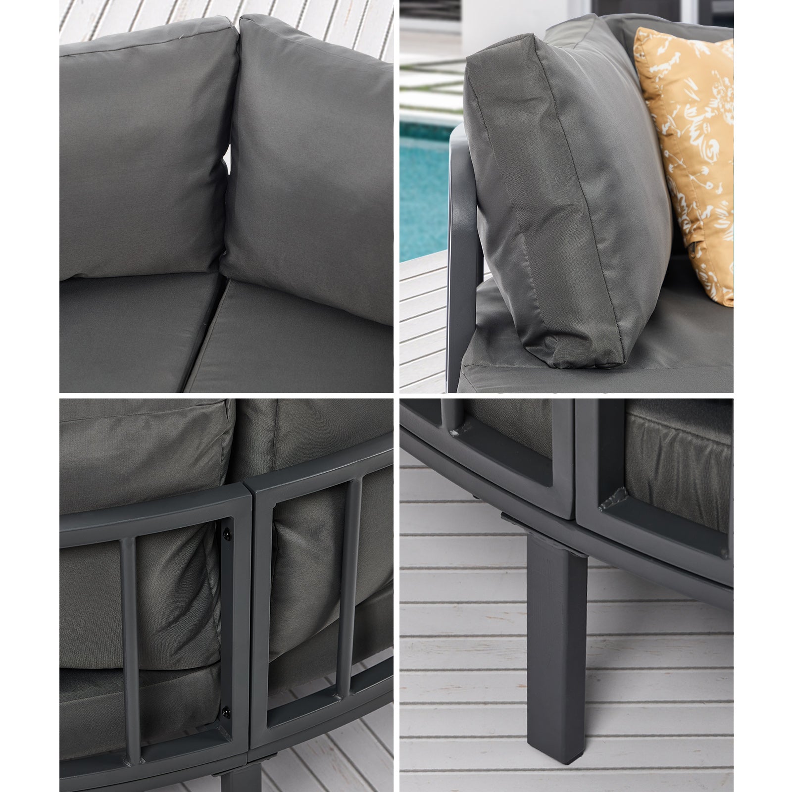 Livsip Outdoor Round Daybed Large Sun Lounge Setting Furniture Lounger Sofa - Sunyee